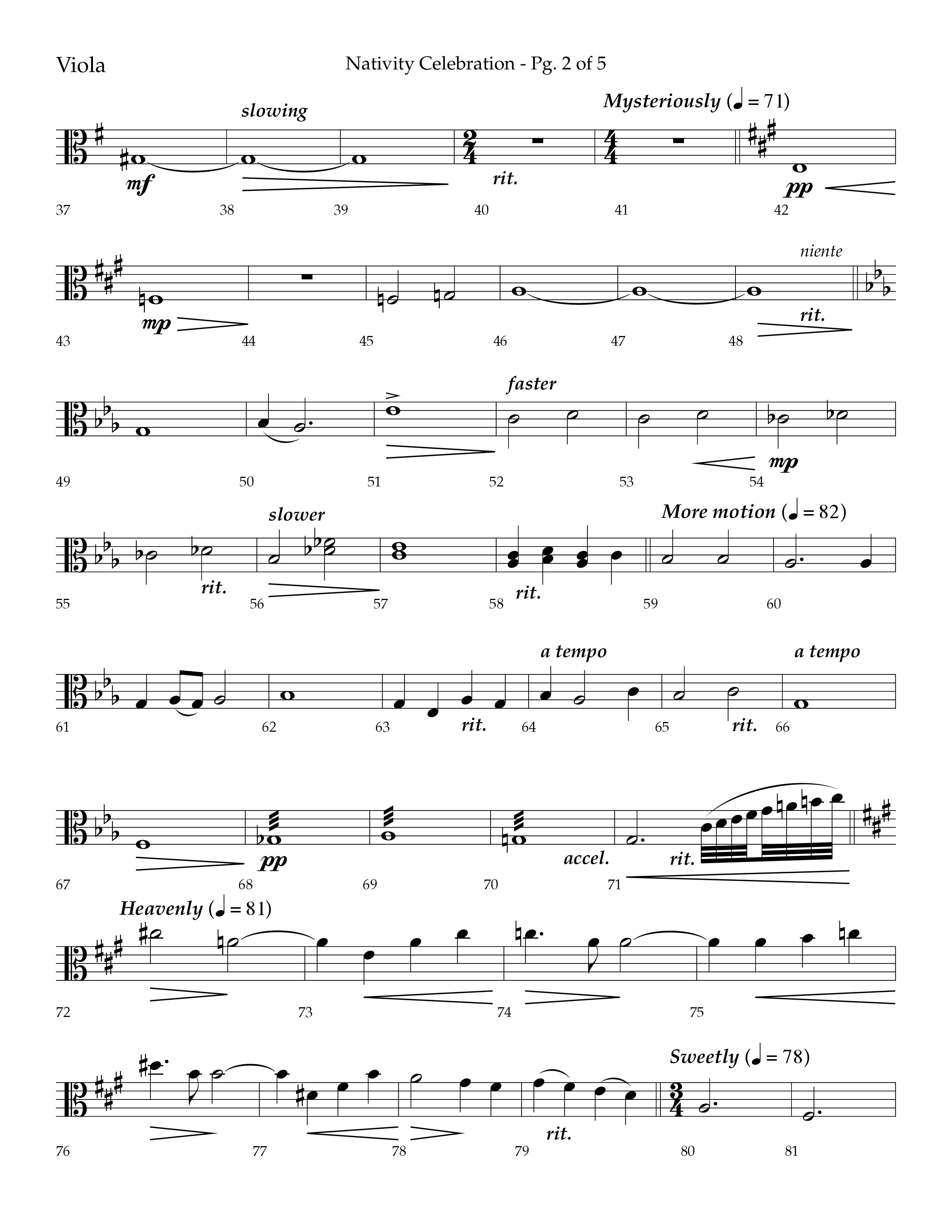 Nativity Celebration (Choral Anthem SATB) Viola (Lifeway Choral / Arr. Bradley Knight)