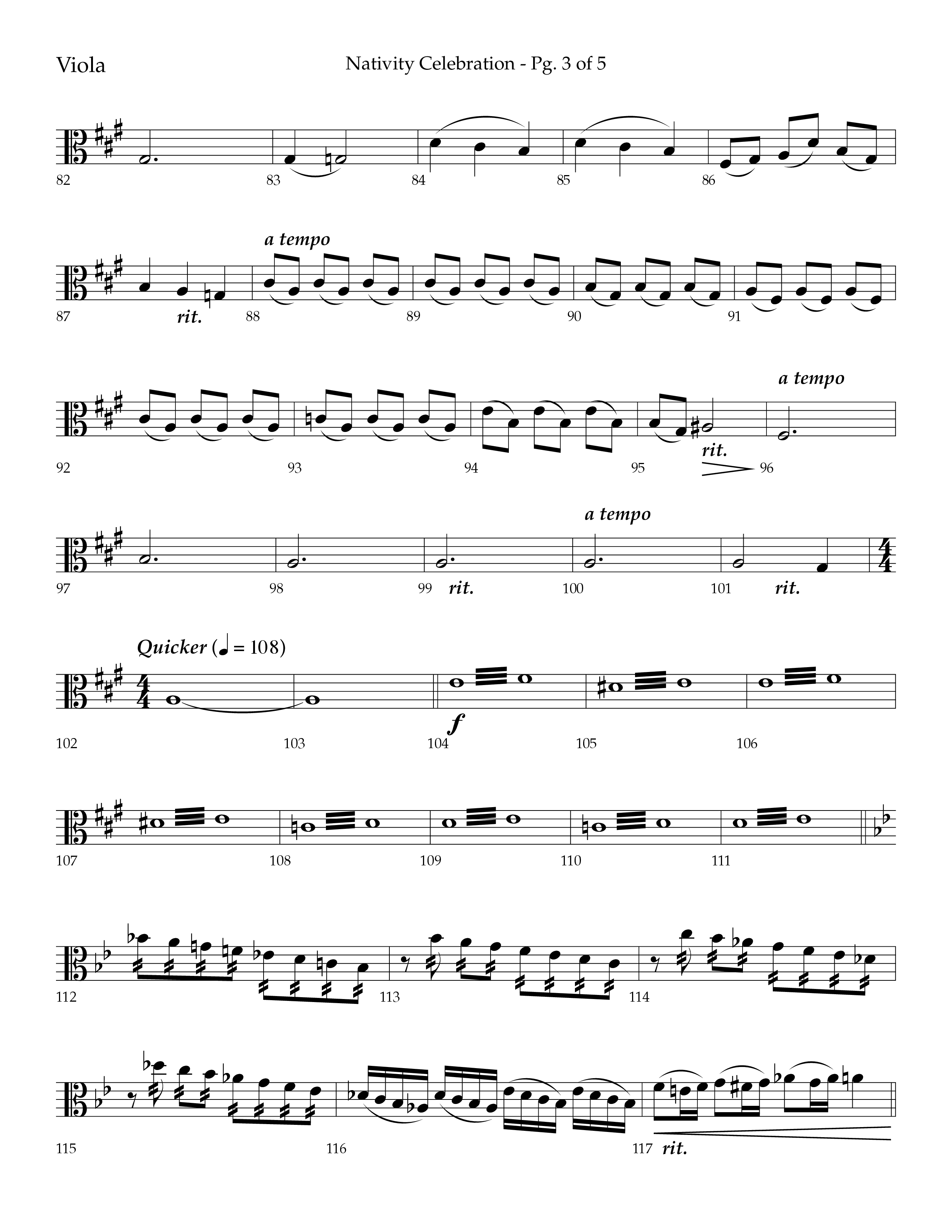 Nativity Celebration (Choral Anthem SATB) Viola (Lifeway Choral / Arr. Bradley Knight)