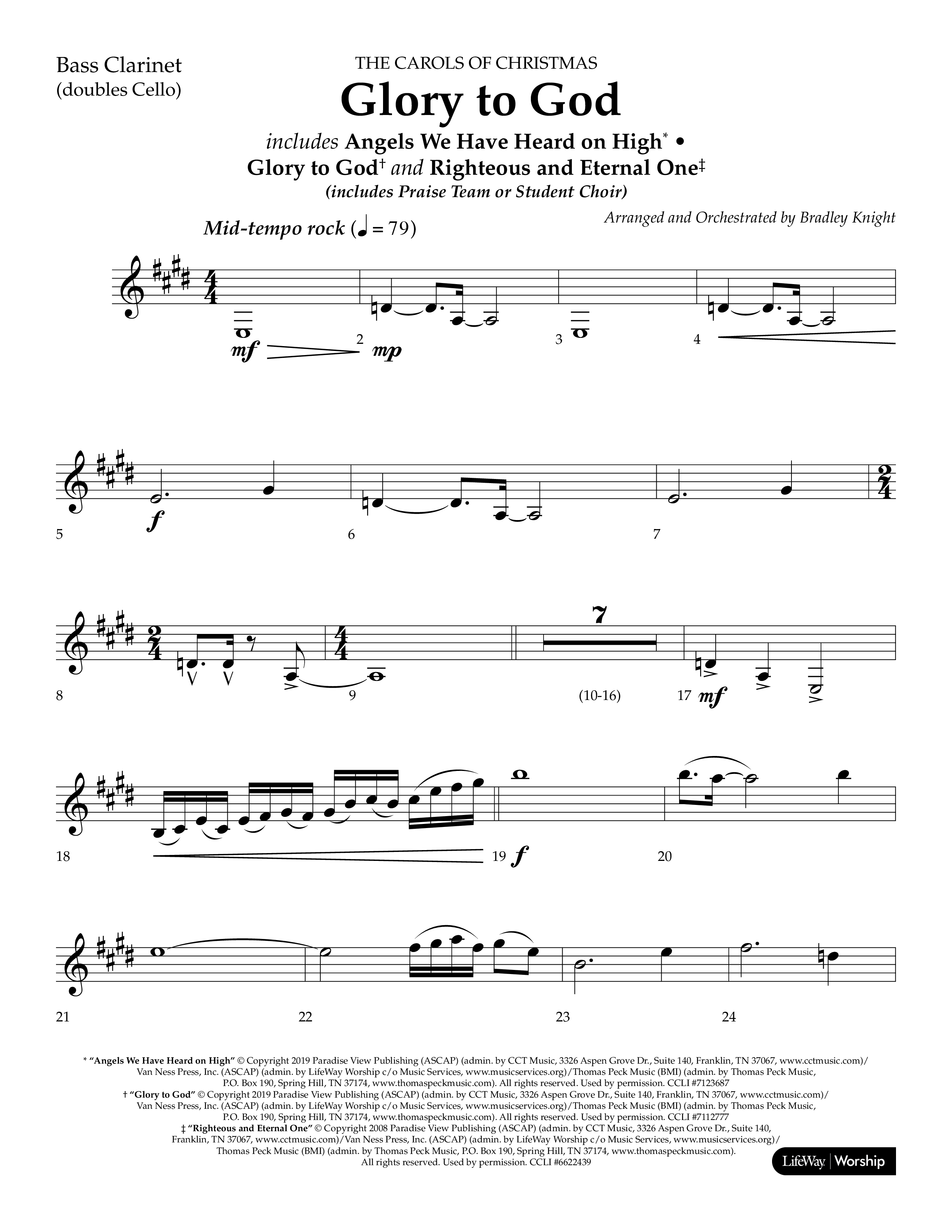 Glory to God (Choral Anthem SATB) Bass Clarinet (Lifeway Choral / Arr. Bradley Knight)