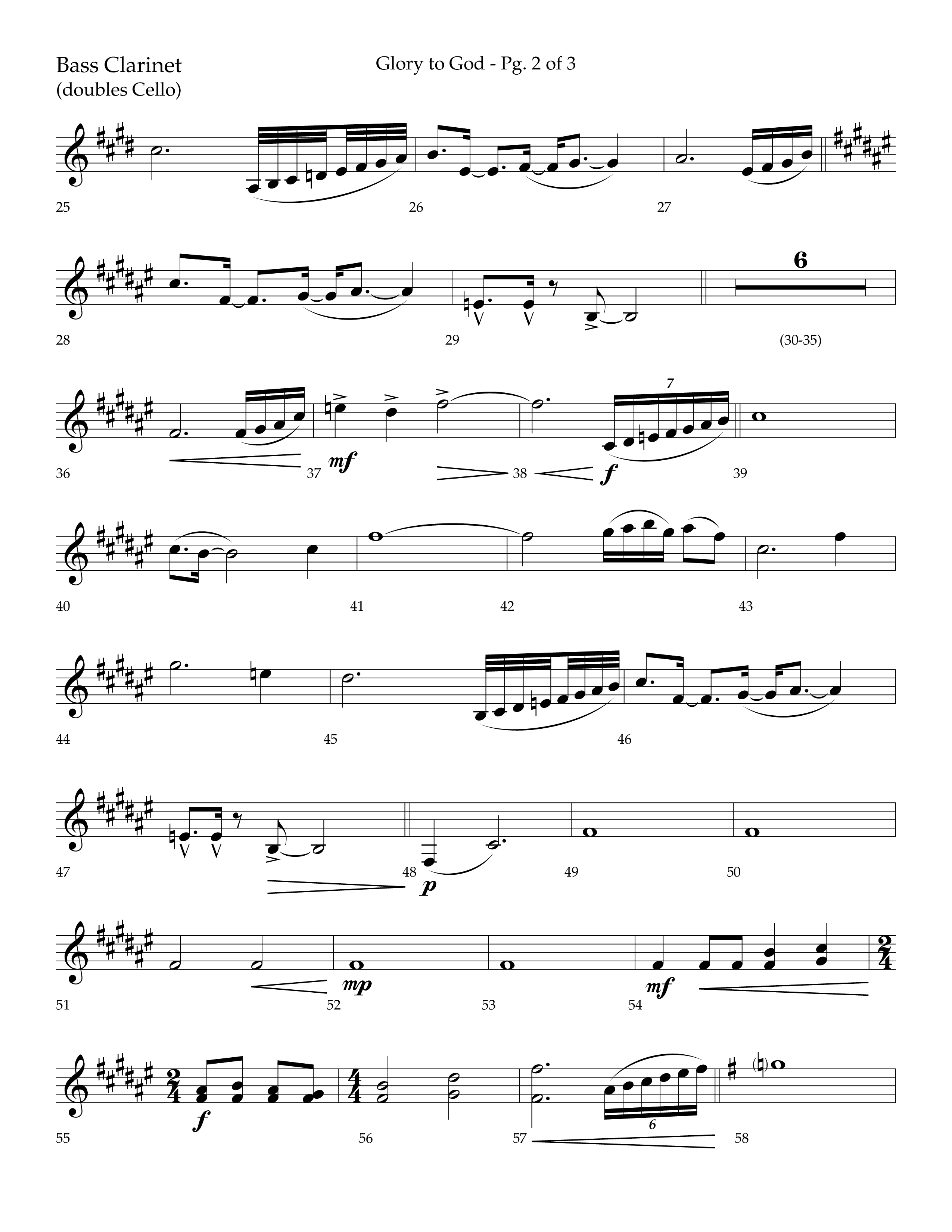 Glory to God (Choral Anthem SATB) Bass Clarinet (Lifeway Choral / Arr. Bradley Knight)