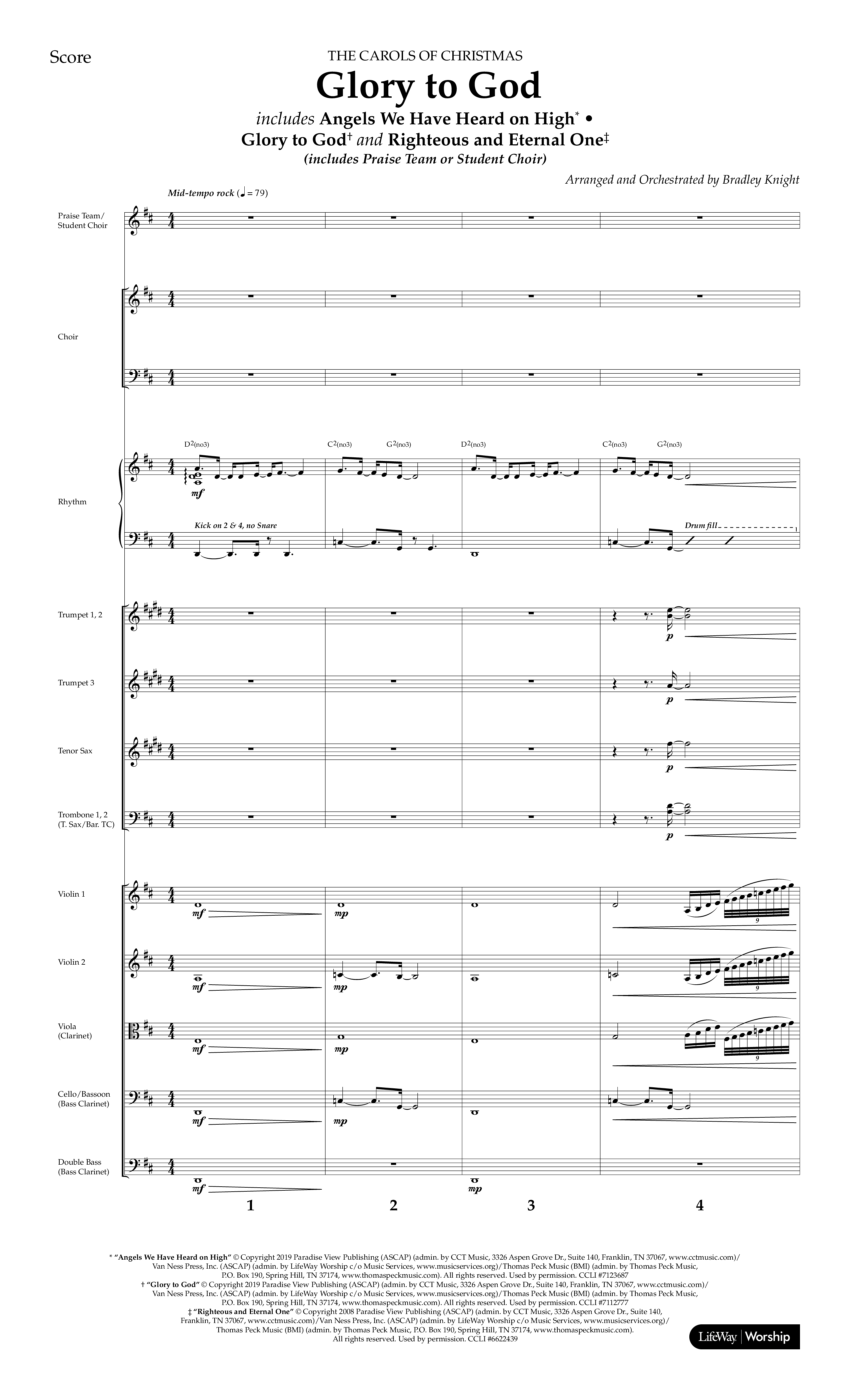 Glory to God (Choral Anthem SATB) Conductor's Score (Lifeway Choral / Arr. Bradley Knight)