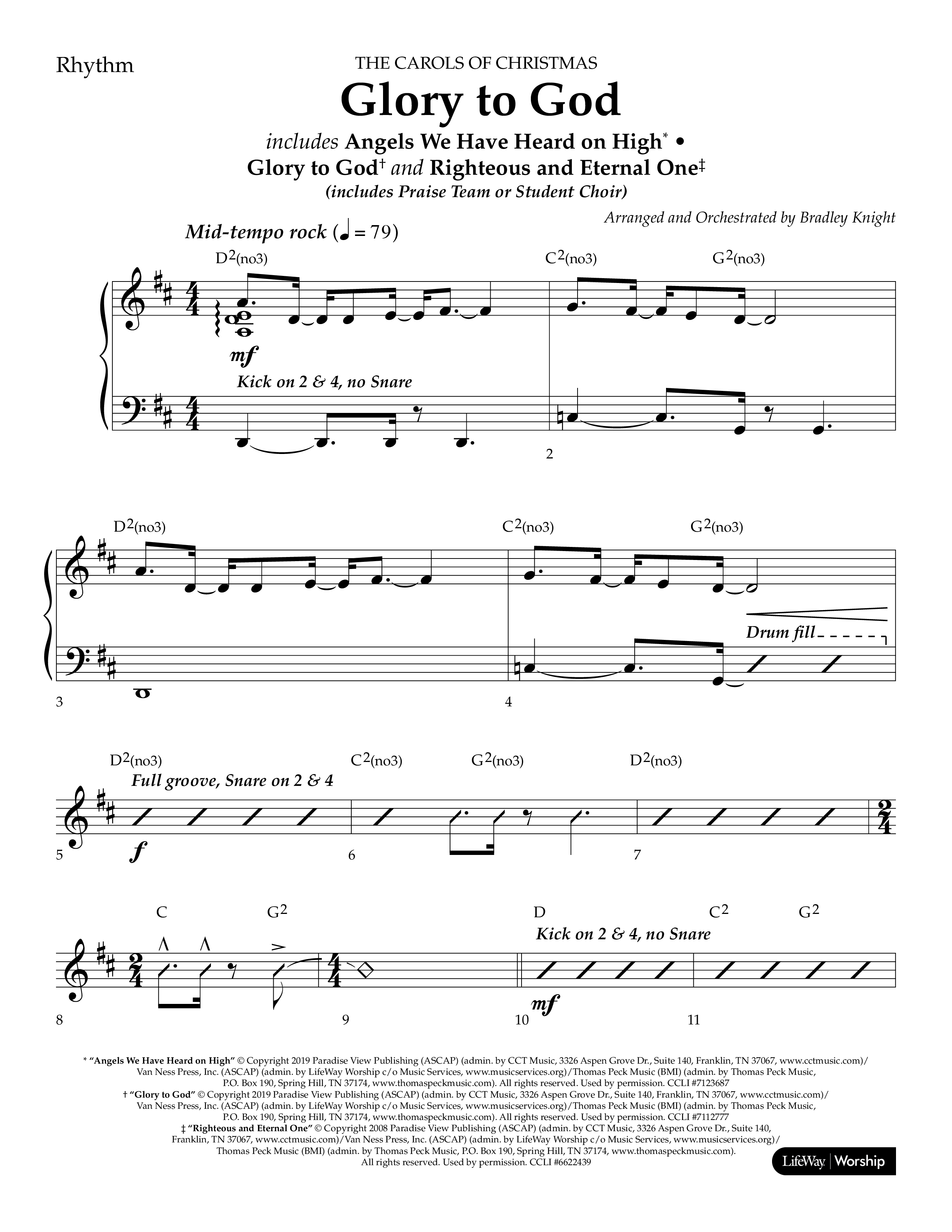 Glory to God (Choral Anthem SATB) Rhythm Chart (Lifeway Choral / Arr. Bradley Knight)
