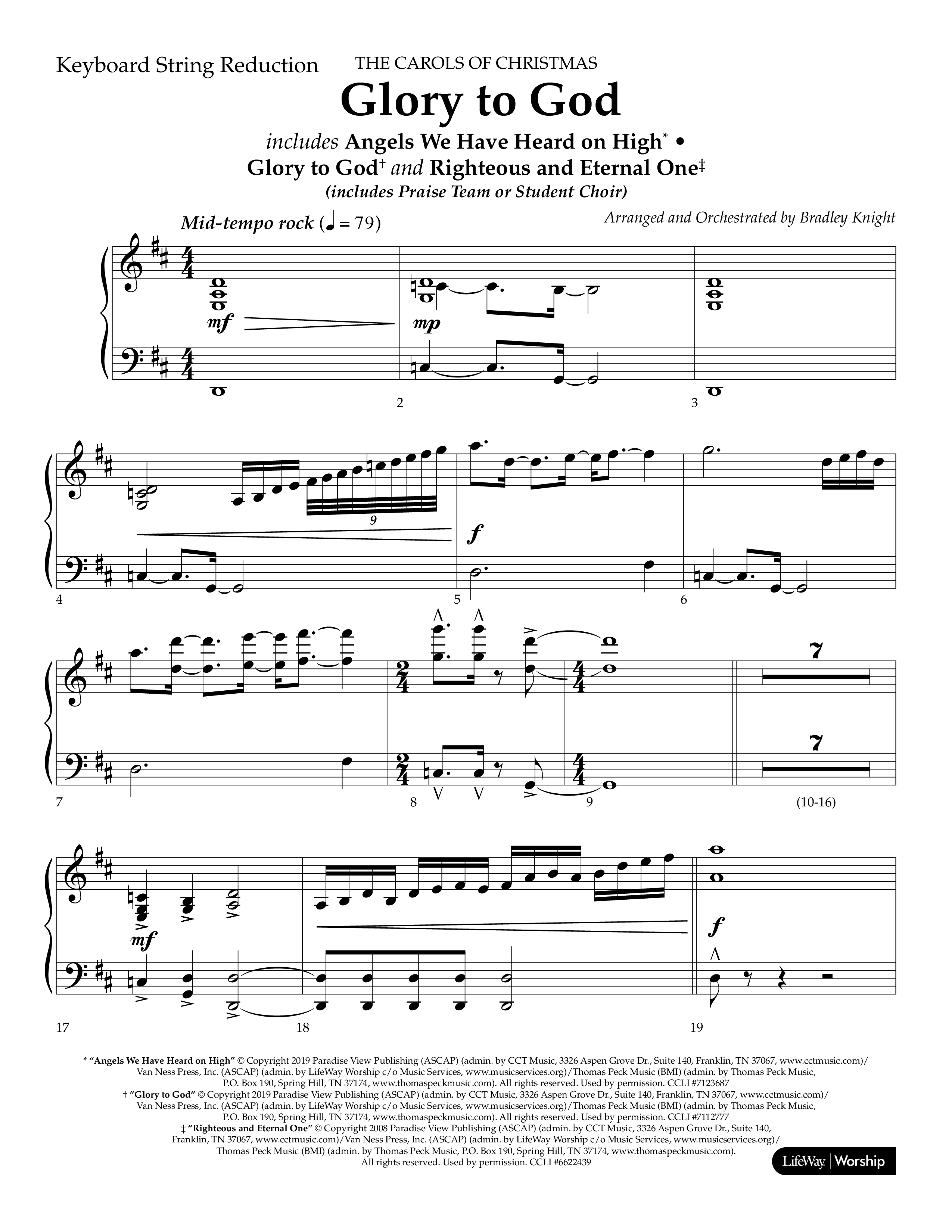 Glory to God (Choral Anthem SATB) String Reduction (Lifeway Choral / Arr. Bradley Knight)