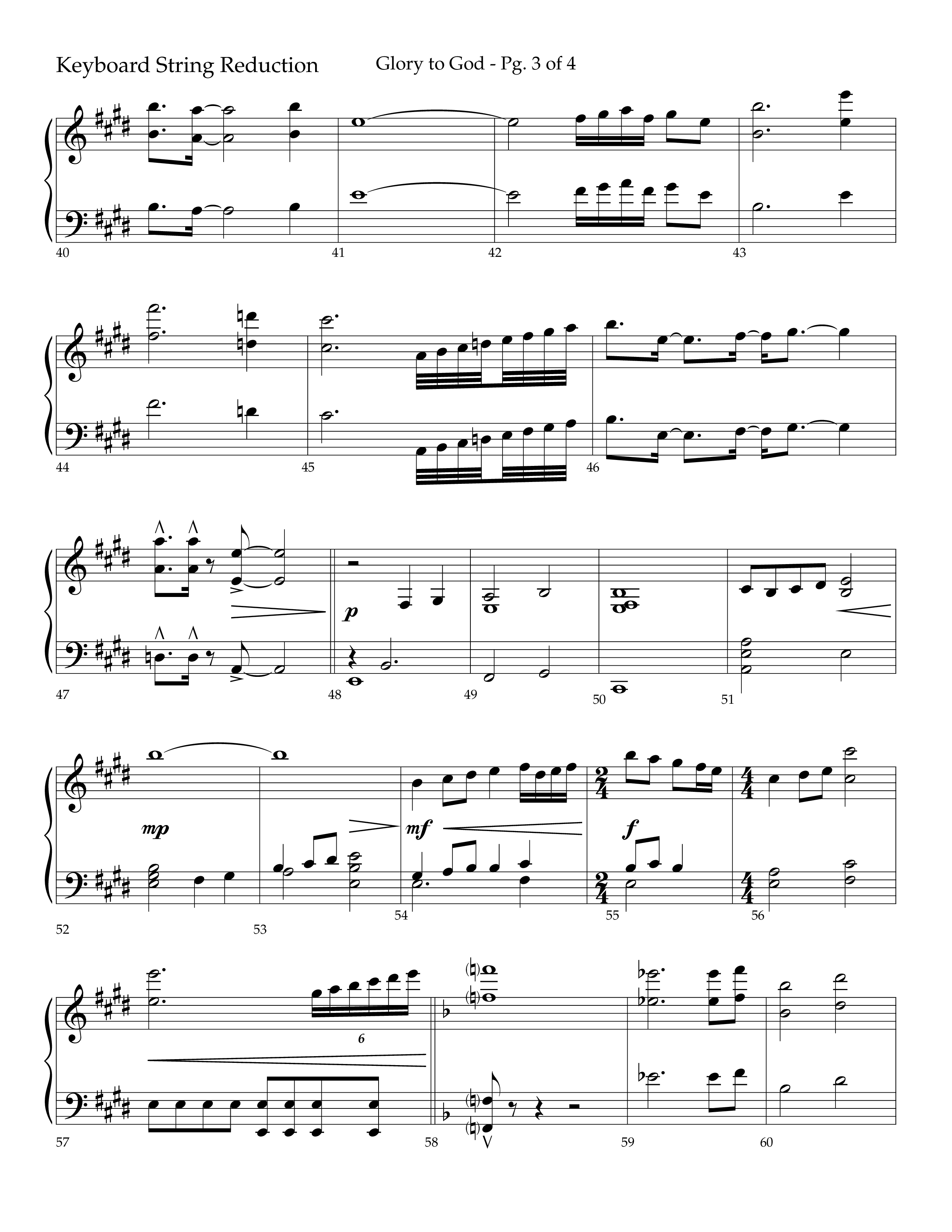 Glory to God (Choral Anthem SATB) String Reduction (Lifeway Choral / Arr. Bradley Knight)