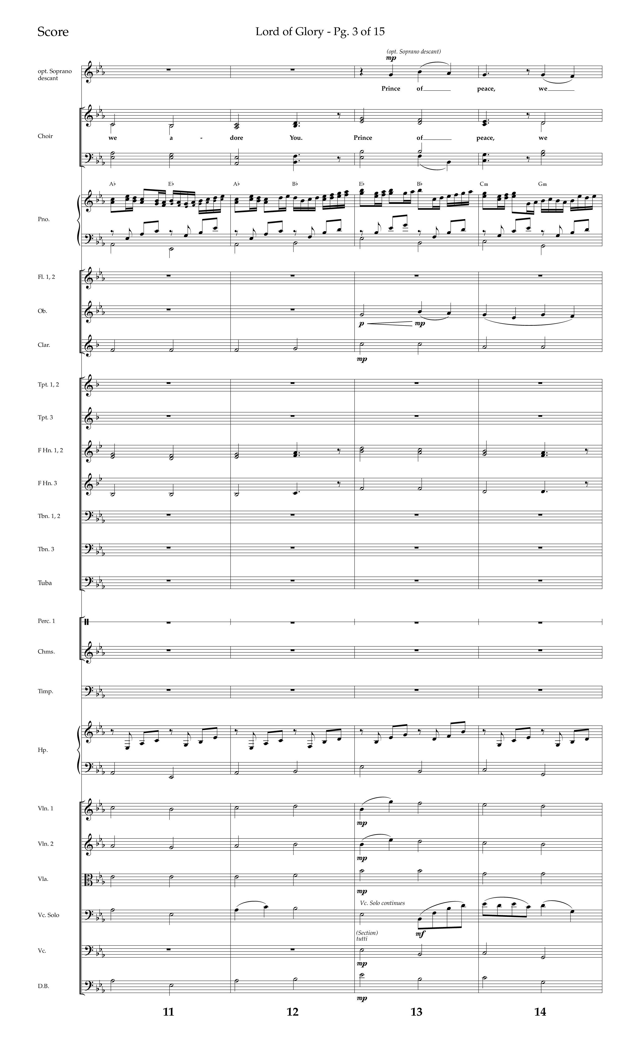 Lord Of Glory (with  Holy Savior We Adore You,  Lord of Glory, I Love You Lord Jesus, Thou Didst Lea (Choral Anthem SATB) Orchestration (Lifeway Choral / Arr. Trey Ivey)