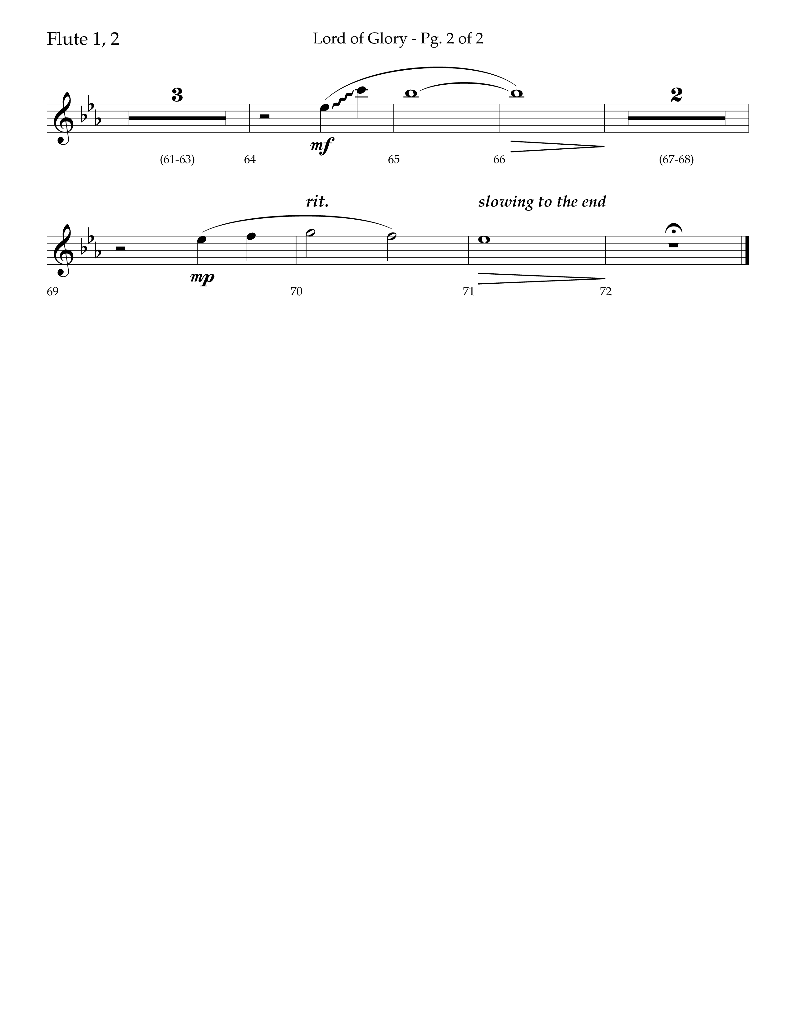 Lord Of Glory (with Holy Savior We Adore You, Lord of Glory, I Love You Lord Jesus, Thou Didst Lea (Choral Anthem SATB) Flute 1/2 (Lifeway Choral / Arr. Trey Ivey)