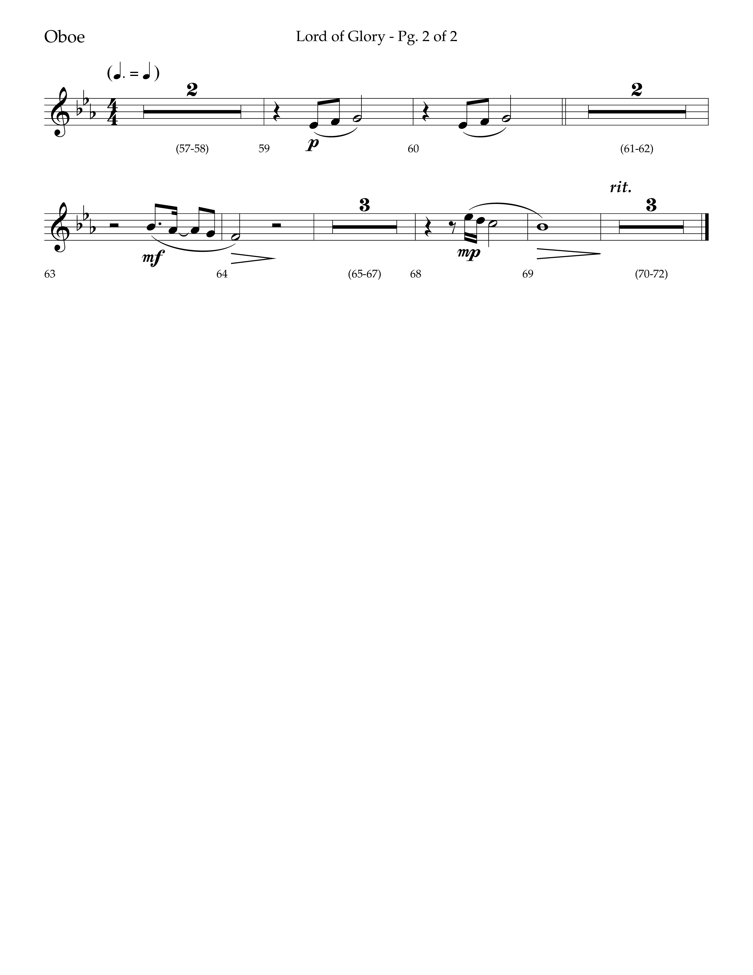 Lord Of Glory (with  Holy Savior We Adore You,  Lord of Glory, I Love You Lord Jesus, Thou Didst Lea (Choral Anthem SATB) Oboe (Lifeway Choral / Arr. Trey Ivey)