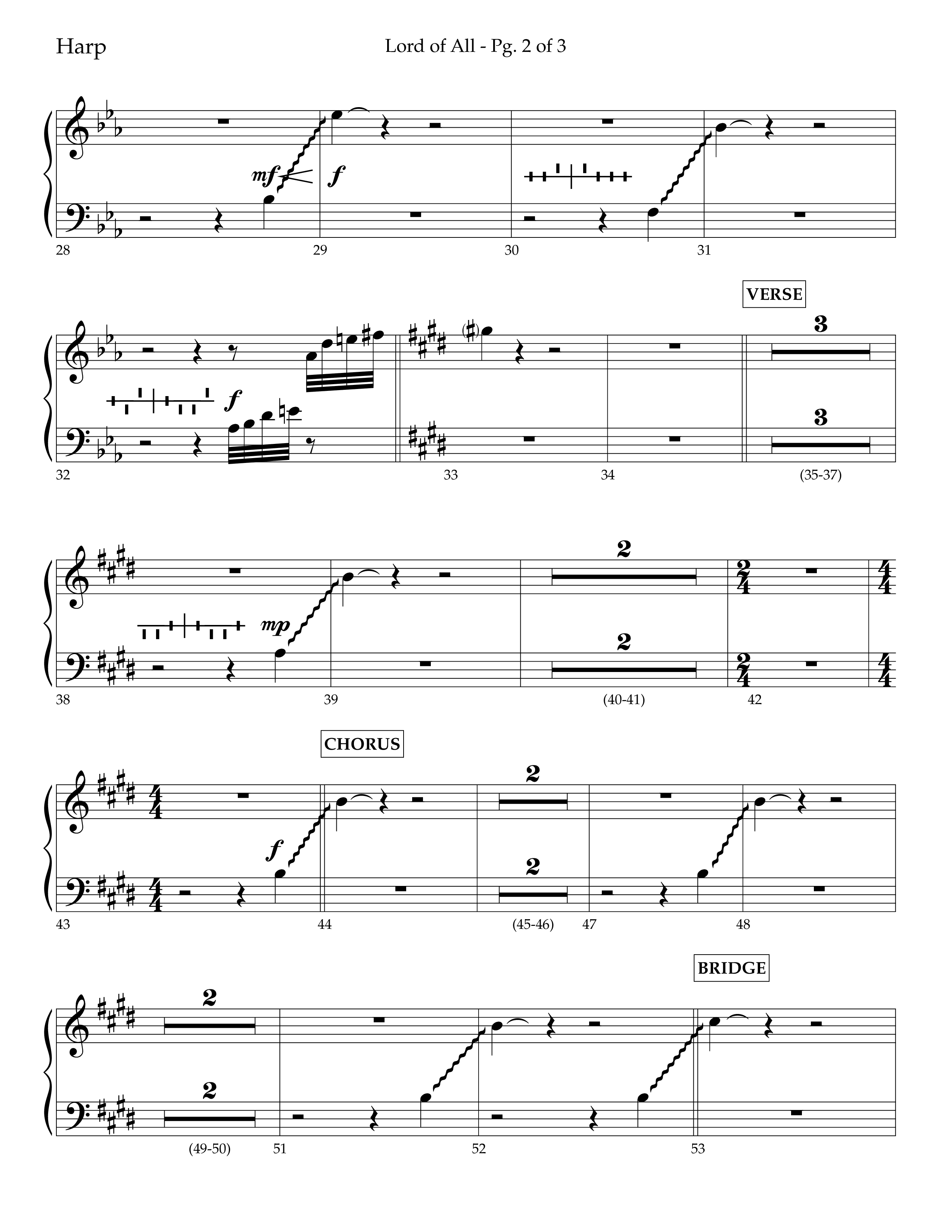 Lord Of All (with All Hail The Power Of Jesus Name) (Choral Anthem SATB) Harp (Lifeway Choral / Arr. Trey Ivey)