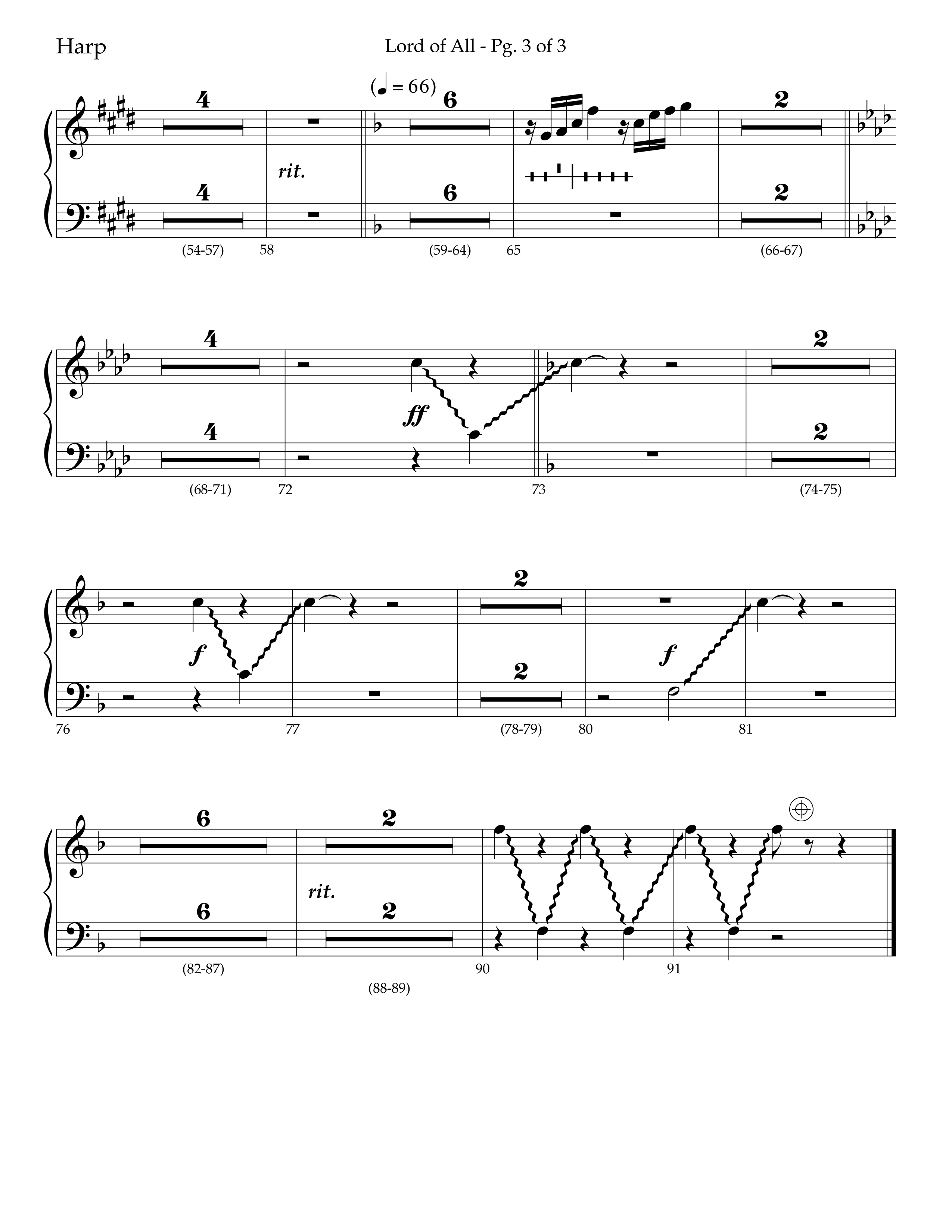 Lord Of All (with All Hail The Power Of Jesus Name) (Choral Anthem SATB) Harp (Lifeway Choral / Arr. Trey Ivey)