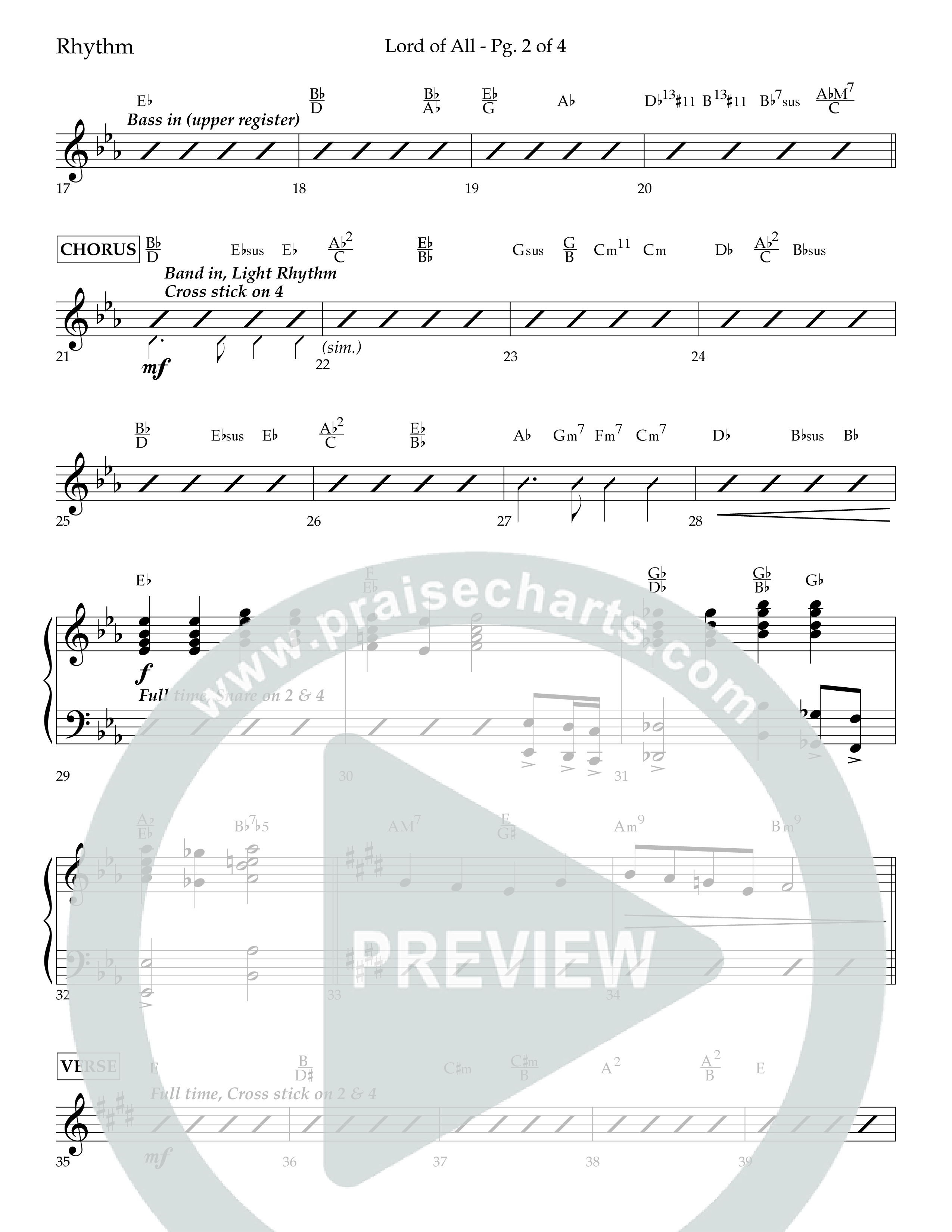 Lord Of All (with All Hail The Power Of Jesus Name) (Choral Anthem SATB) Lead Melody & Rhythm (Lifeway Choral / Arr. Trey Ivey)
