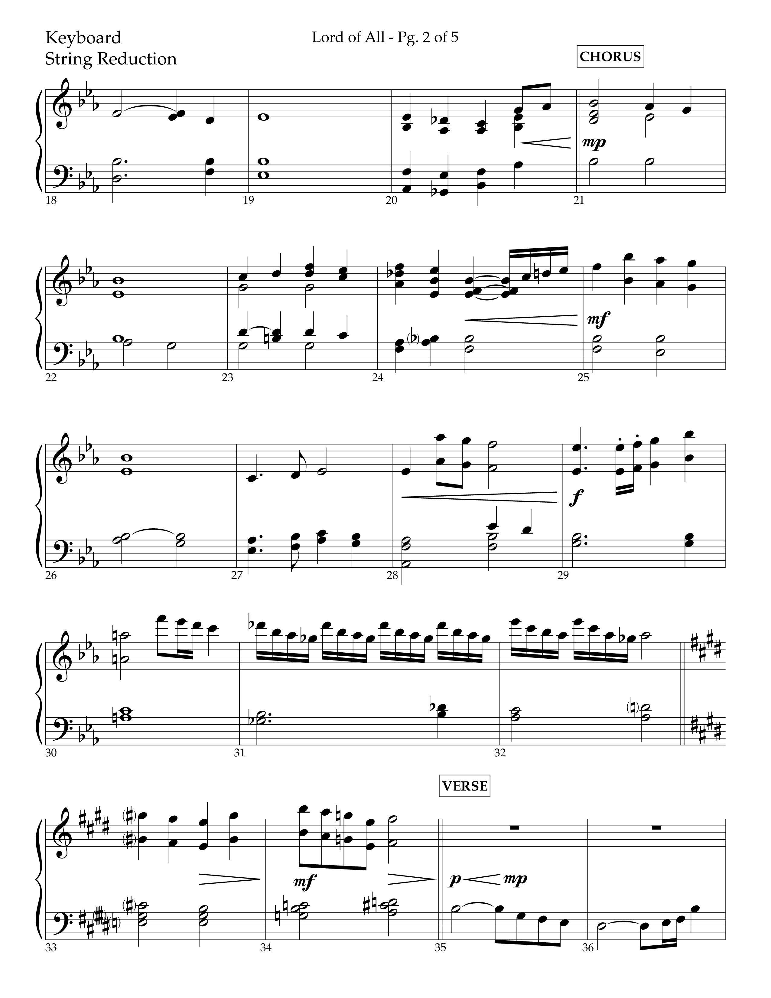 Lord Of All (with All Hail The Power Of Jesus Name) (Choral Anthem SATB) String Reduction (Lifeway Choral / Arr. Trey Ivey)