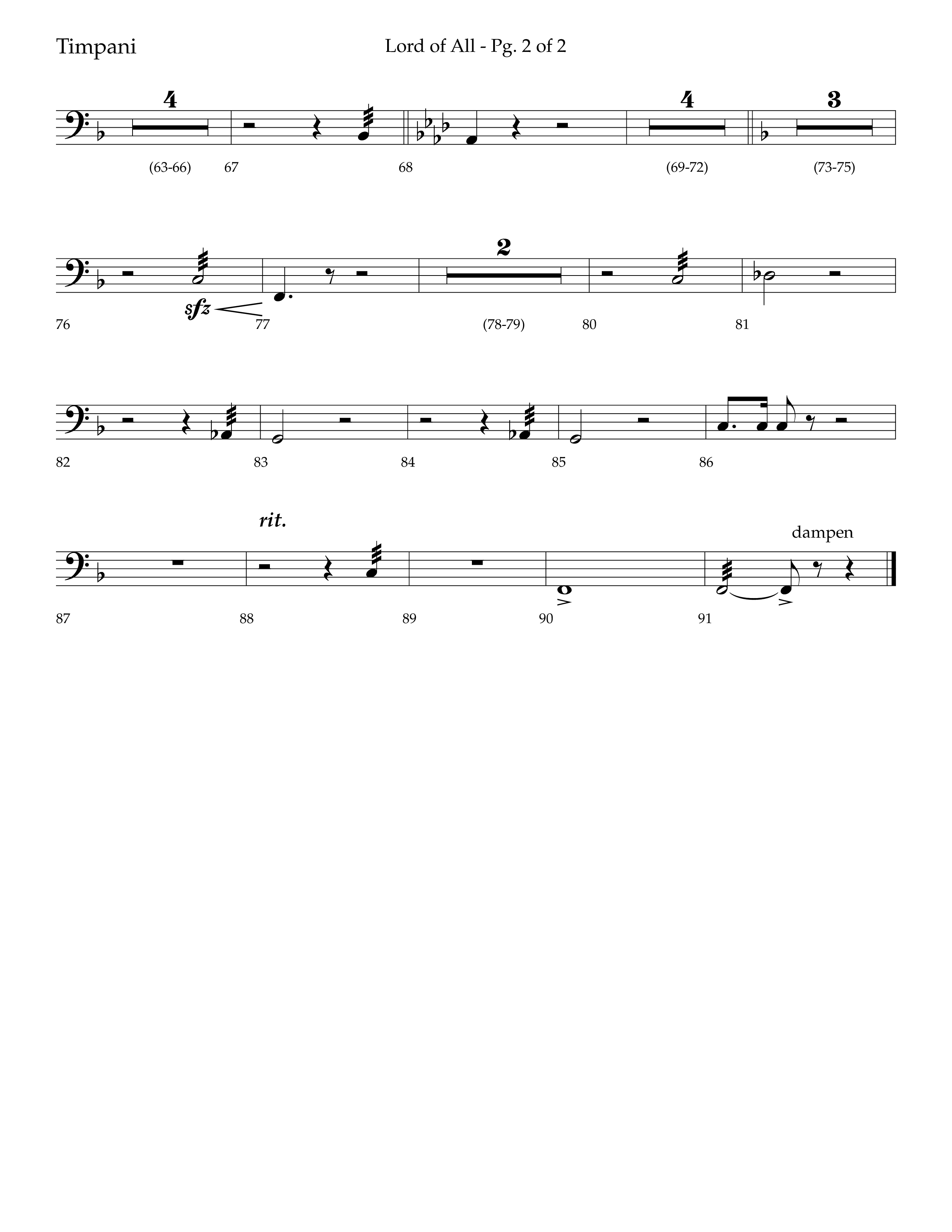Lord Of All (with All Hail The Power Of Jesus Name) (Choral Anthem SATB) Timpani (Lifeway Choral / Arr. Trey Ivey)