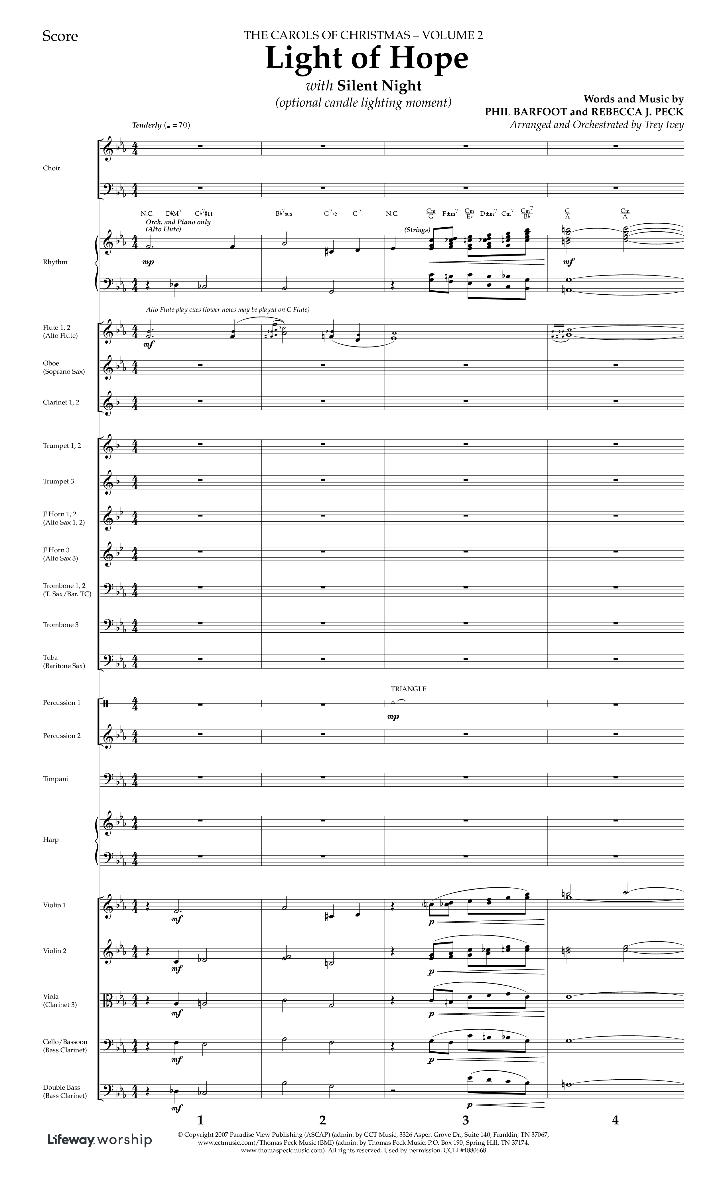Light Of Hope (with Silent Night) (Choral Anthem SATB) Orchestration (Lifeway Choral / Arr. Trey Ivey)