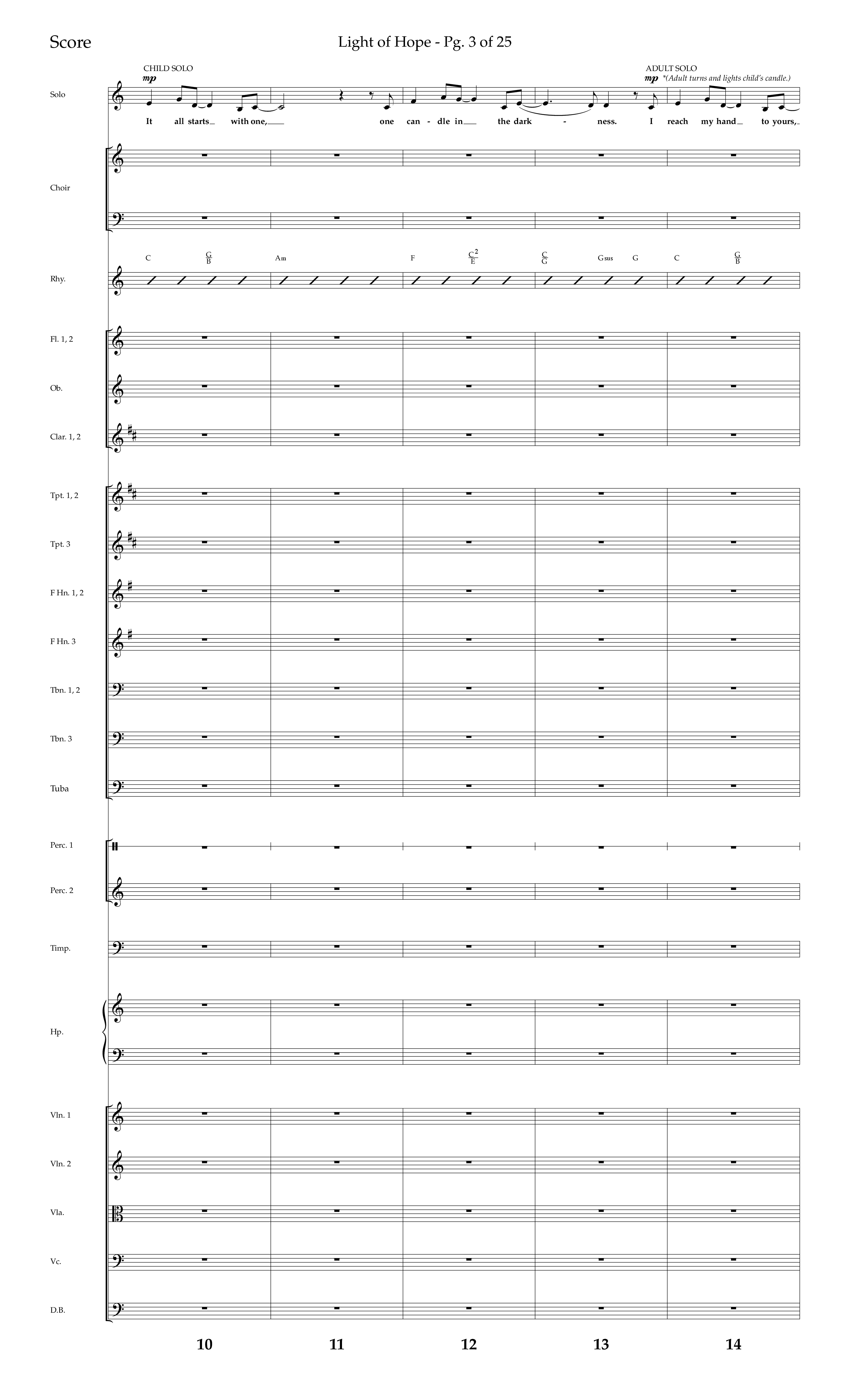 Light Of Hope (with Silent Night) (Choral Anthem SATB) Orchestration (Lifeway Choral / Arr. Trey Ivey)