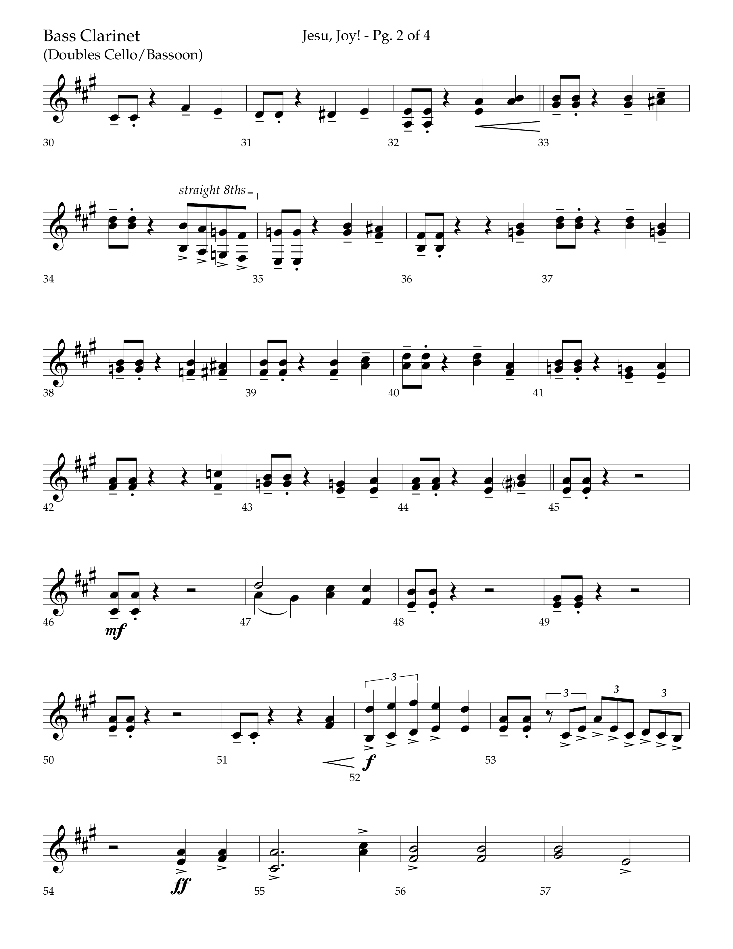 Jesu Joy (with Jesu Joy Of Man's Desiring, Angels We Have Heard On High) (Choral Anthem SATB) Bass Clarinet (Lifeway Choral / Arr. Trey Ivey)