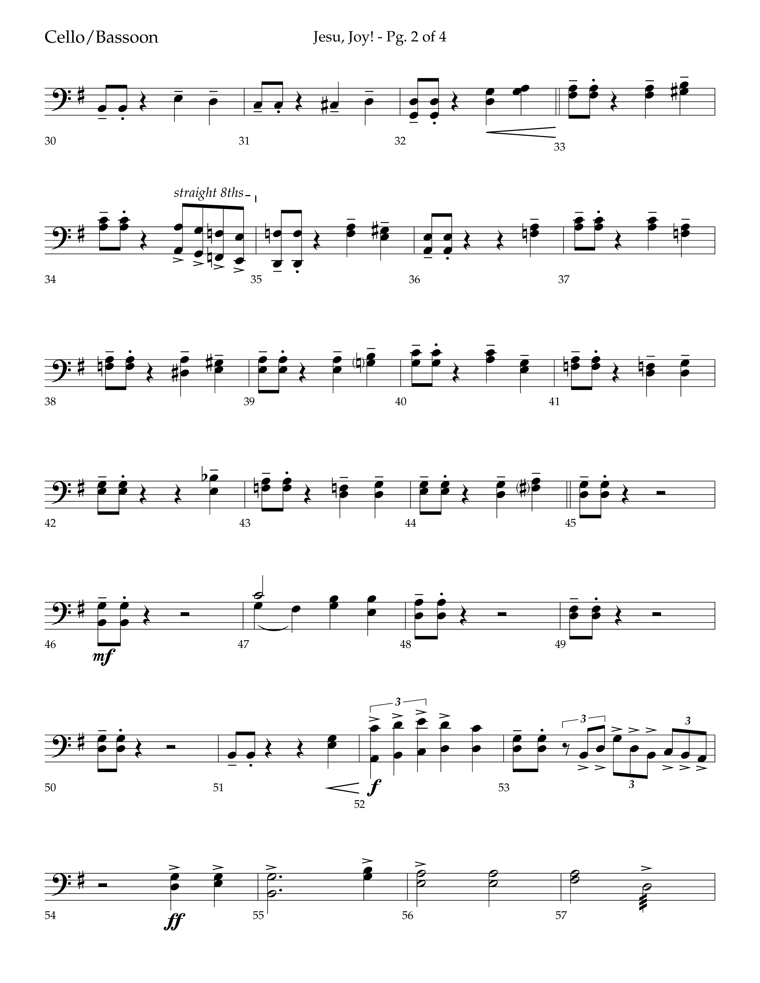 Jesu Joy (with Jesu Joy Of Man's Desiring, Angels We Have Heard On High) (Choral Anthem SATB) Cello (Lifeway Choral / Arr. Trey Ivey)