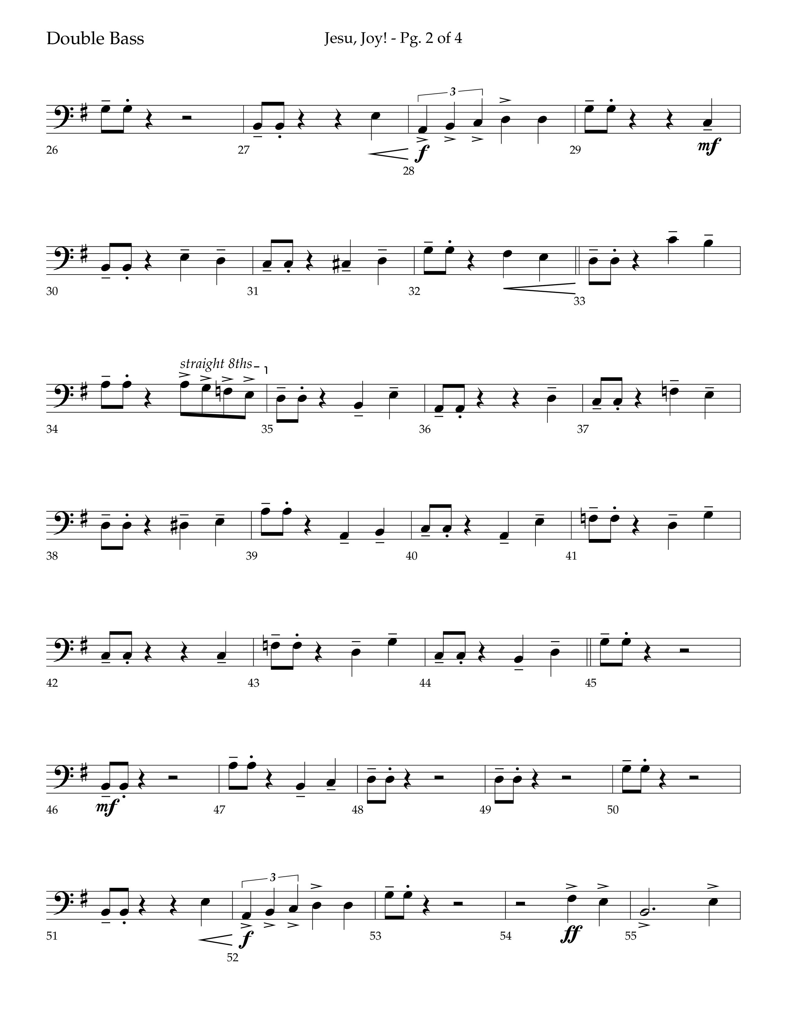 Jesu Joy (with Jesu Joy Of Man's Desiring, Angels We Have Heard On High) (Choral Anthem SATB) Double Bass (Lifeway Choral / Arr. Trey Ivey)