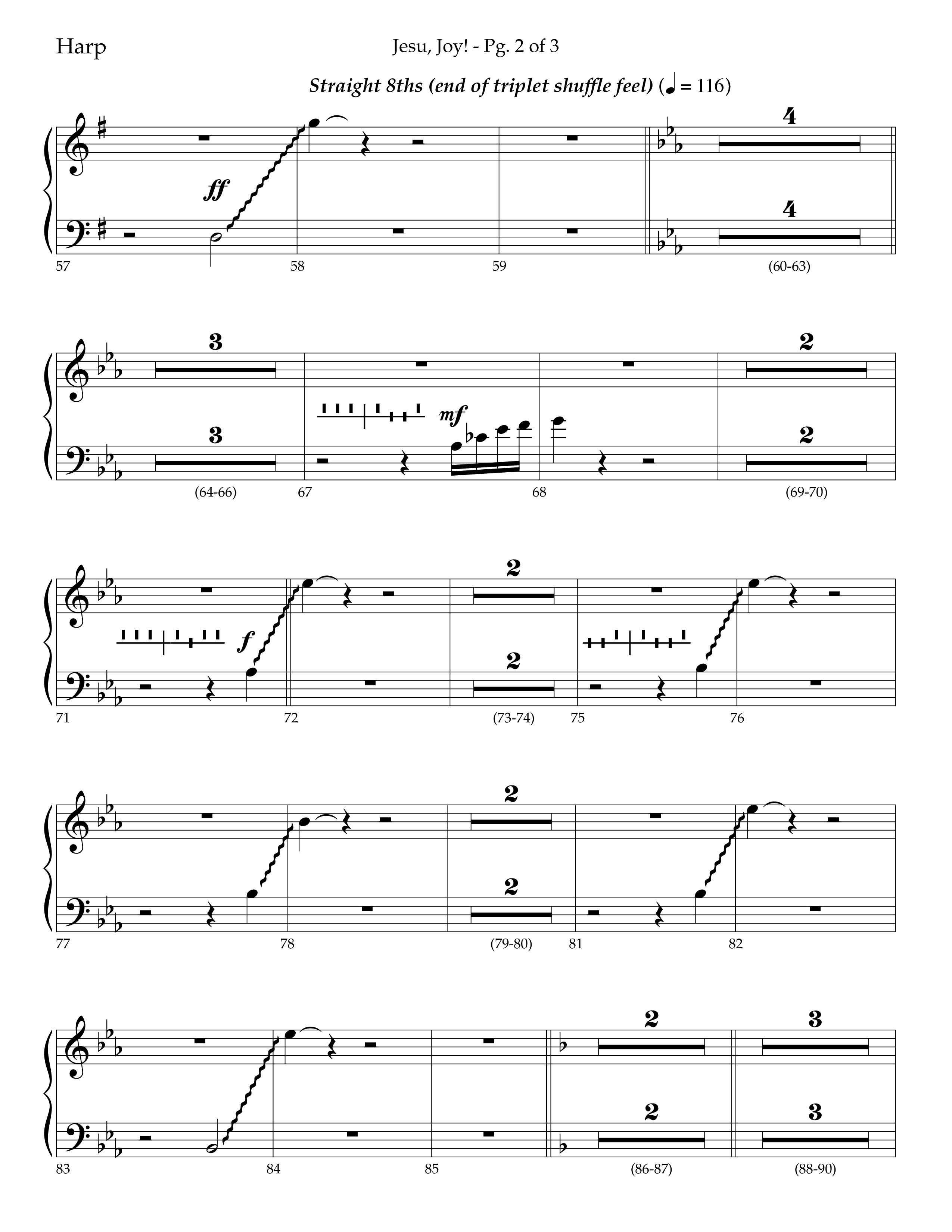 Jesu Joy (with Jesu Joy Of Man's Desiring, Angels We Have Heard On High) (Choral Anthem SATB) Harp (Lifeway Choral / Arr. Trey Ivey)