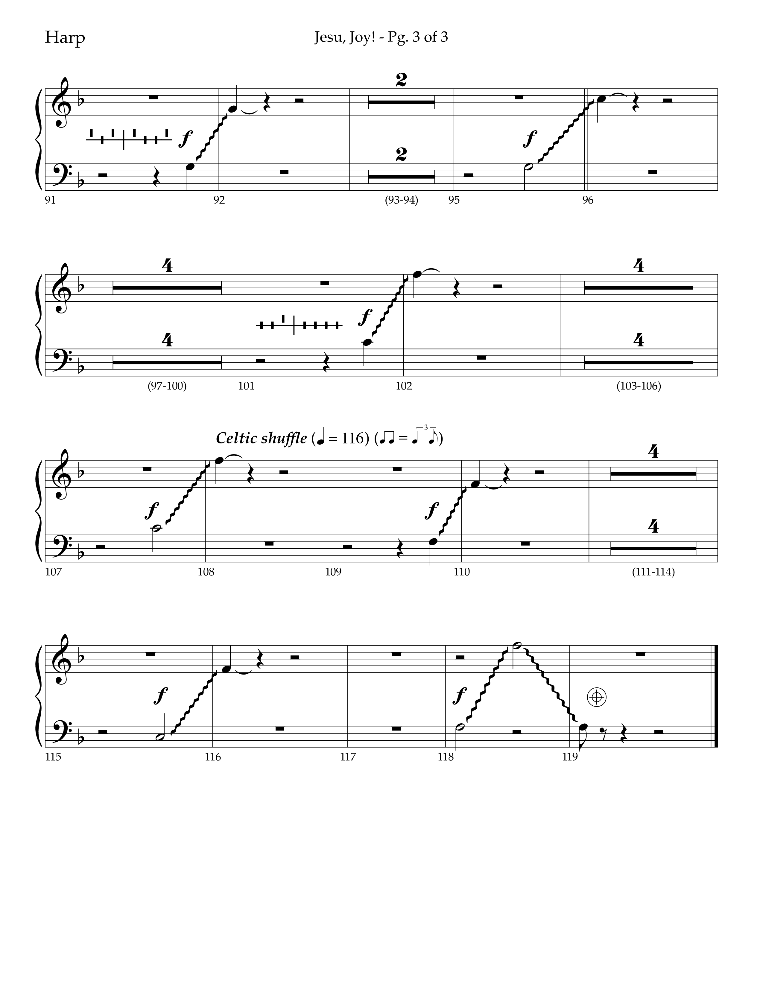 Jesu Joy (with Jesu Joy Of Man's Desiring, Angels We Have Heard On High) (Choral Anthem SATB) Harp (Lifeway Choral / Arr. Trey Ivey)