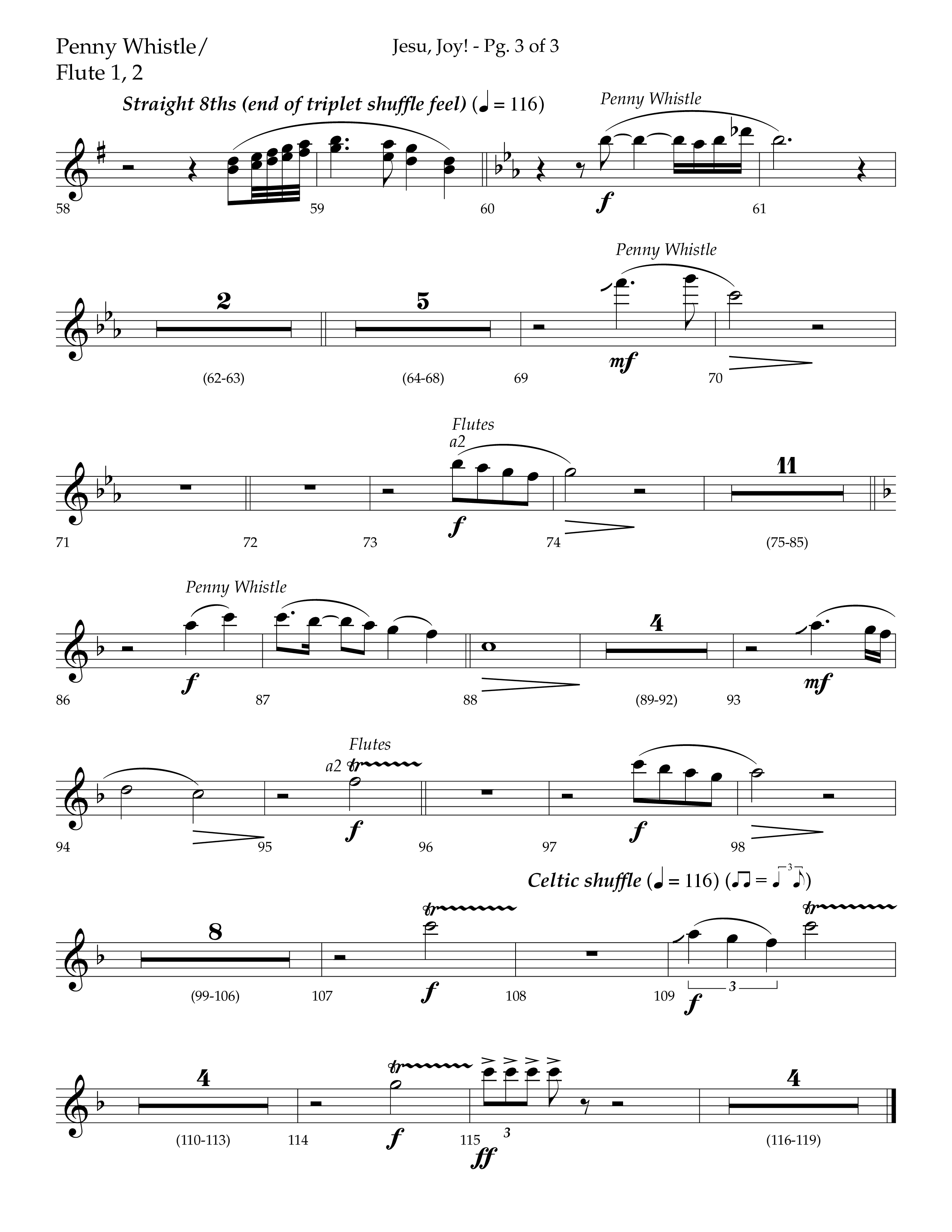 Jesu Joy (with Jesu Joy Of Man's Desiring, Angels We Have Heard On High) (Choral Anthem SATB) Pennywhistle (Lifeway Choral / Arr. Trey Ivey)