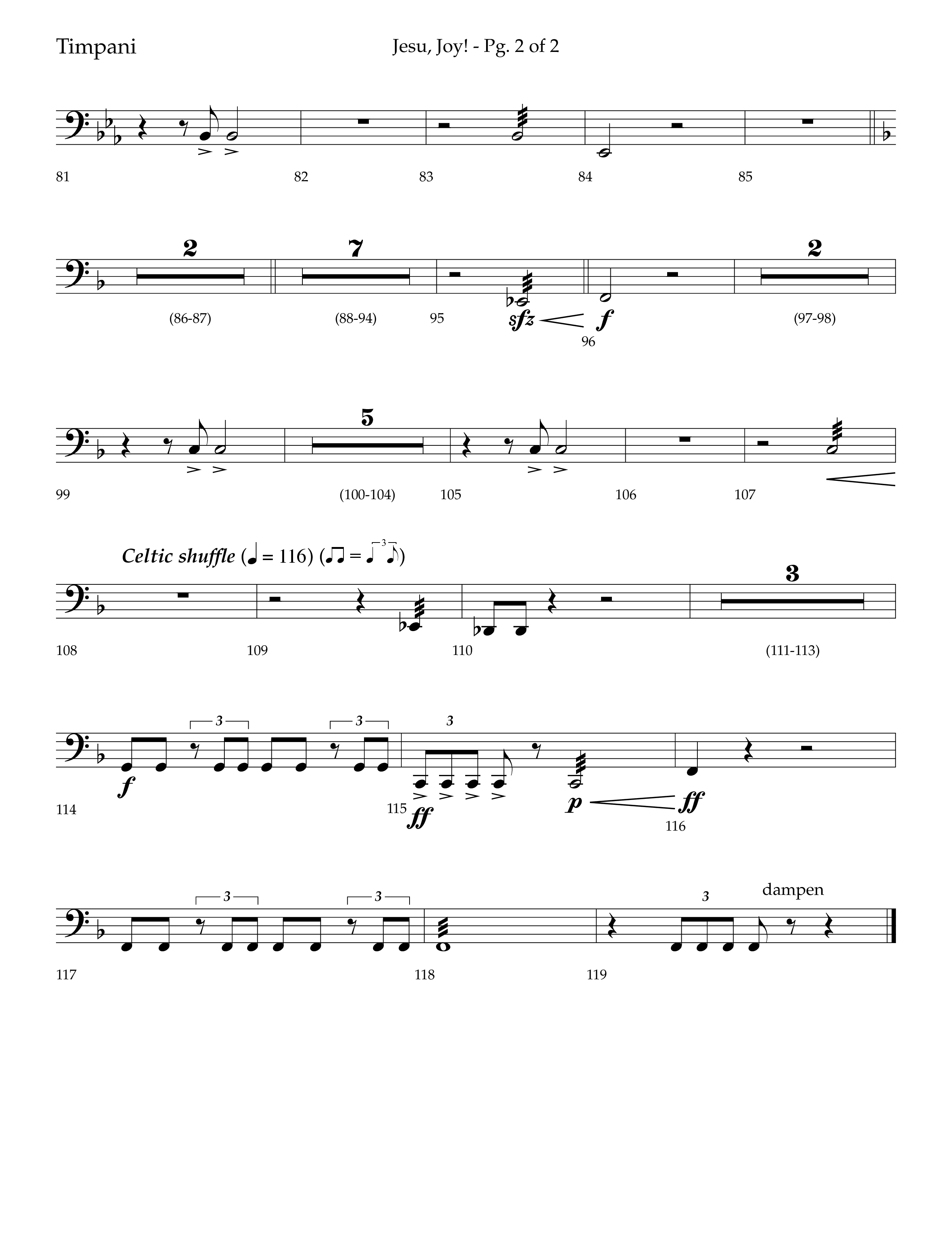 Jesu Joy (with Jesu Joy Of Man's Desiring, Angels We Have Heard On High) (Choral Anthem SATB) Timpani (Lifeway Choral / Arr. Trey Ivey)
