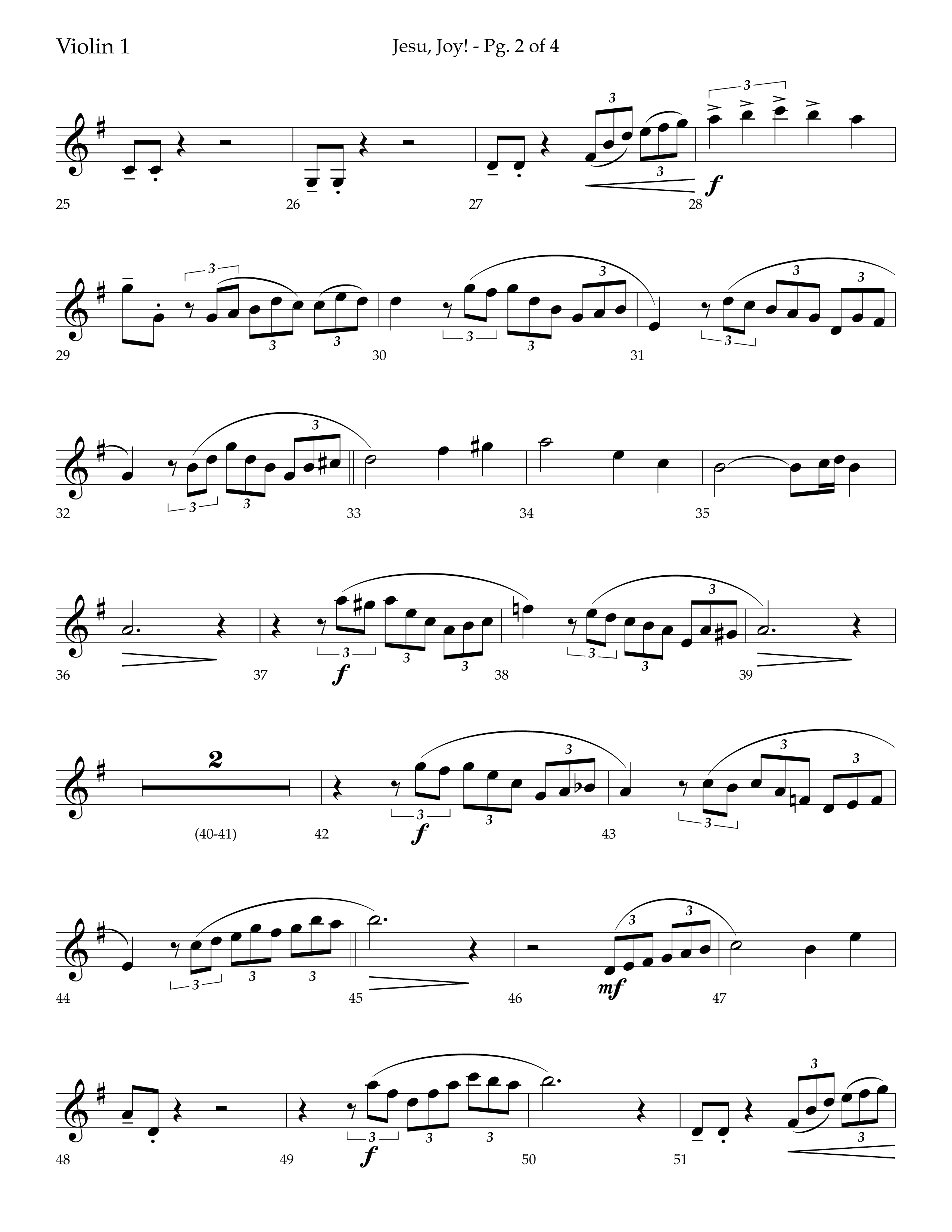 Jesu Joy (with Jesu Joy Of Man's Desiring, Angels We Have Heard On High) (Choral Anthem SATB) Violin 1 (Lifeway Choral / Arr. Trey Ivey)