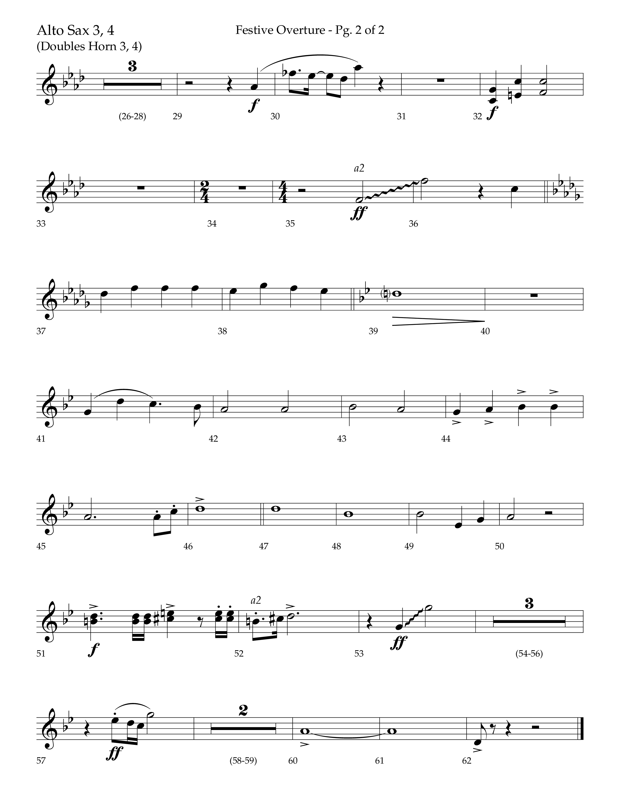 Festive Overture (Instrumental) Alto Sax (Lifeway Choral / Arr. Trey Ivey)