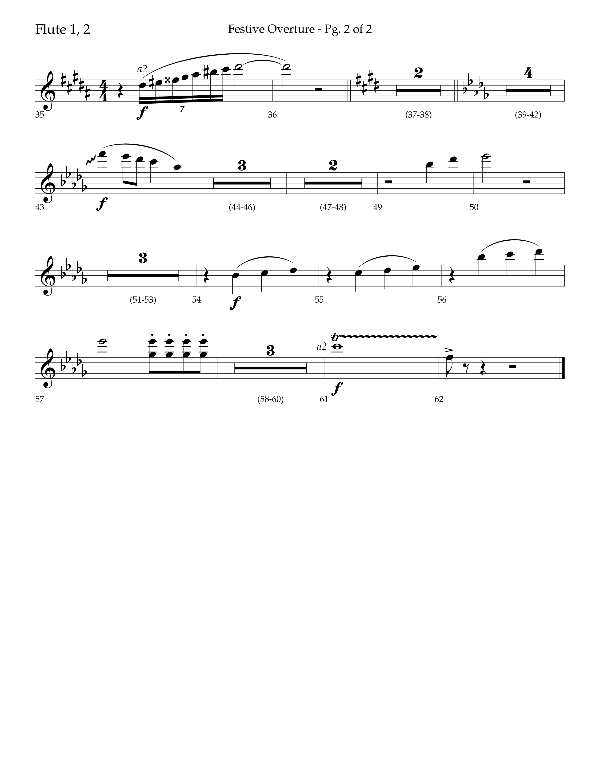 Festive Overture (Instrumental) Flute 1/2 (Lifeway Choral / Arr. Trey Ivey)