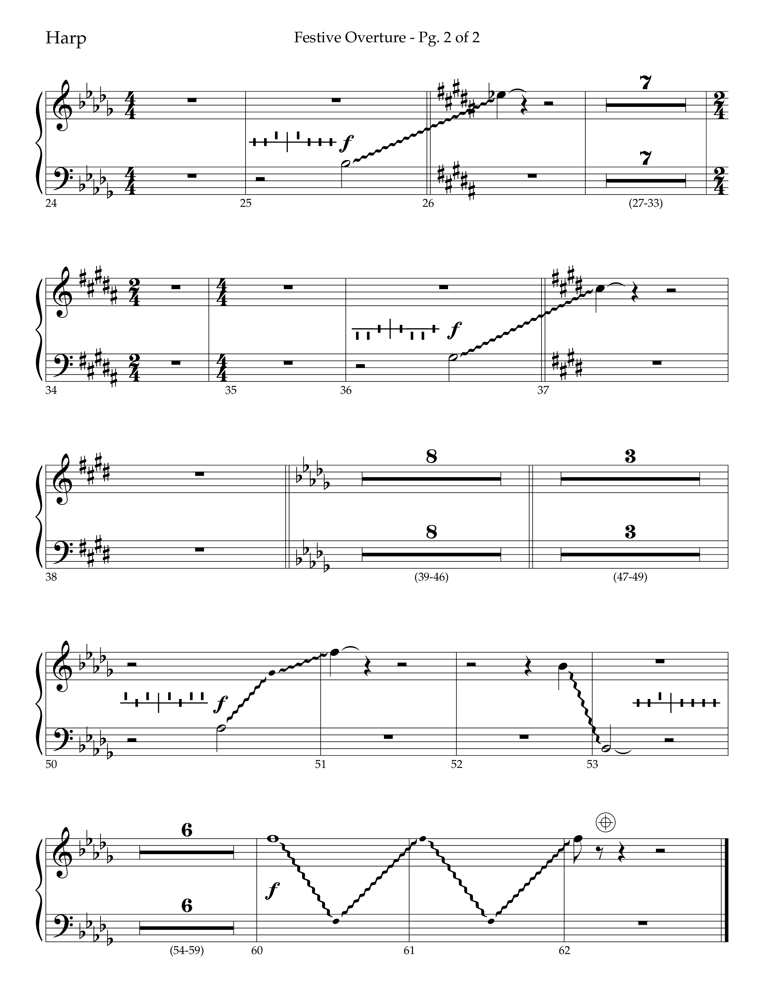 Festive Overture (Instrumental) Harp (Lifeway Choral / Arr. Trey Ivey)