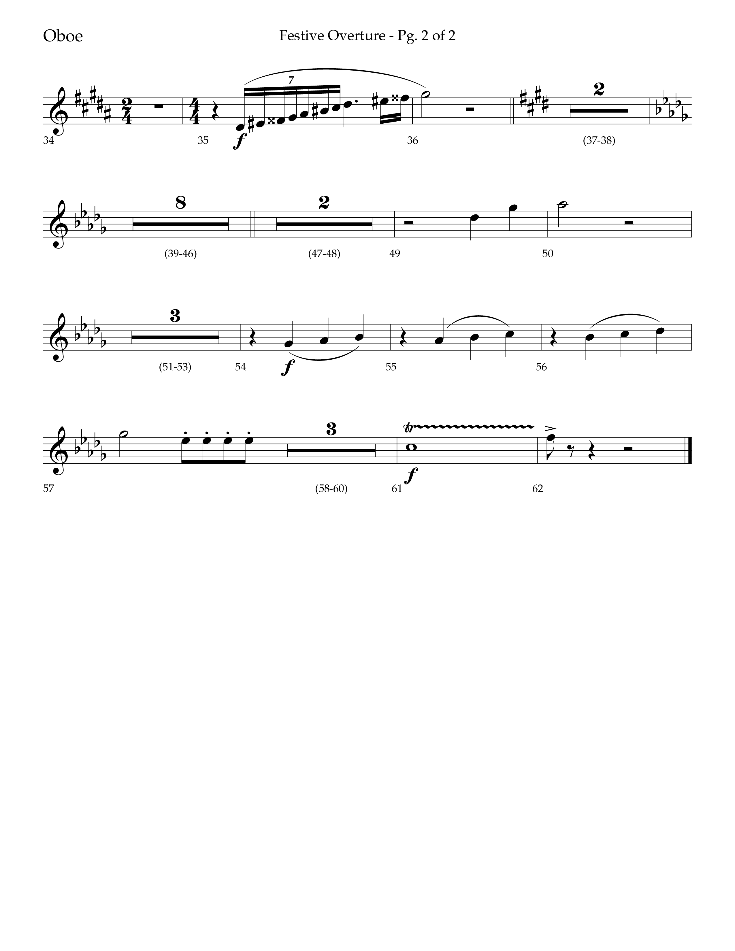 Festive Overture (Instrumental) Oboe (Lifeway Choral / Arr. Trey Ivey)