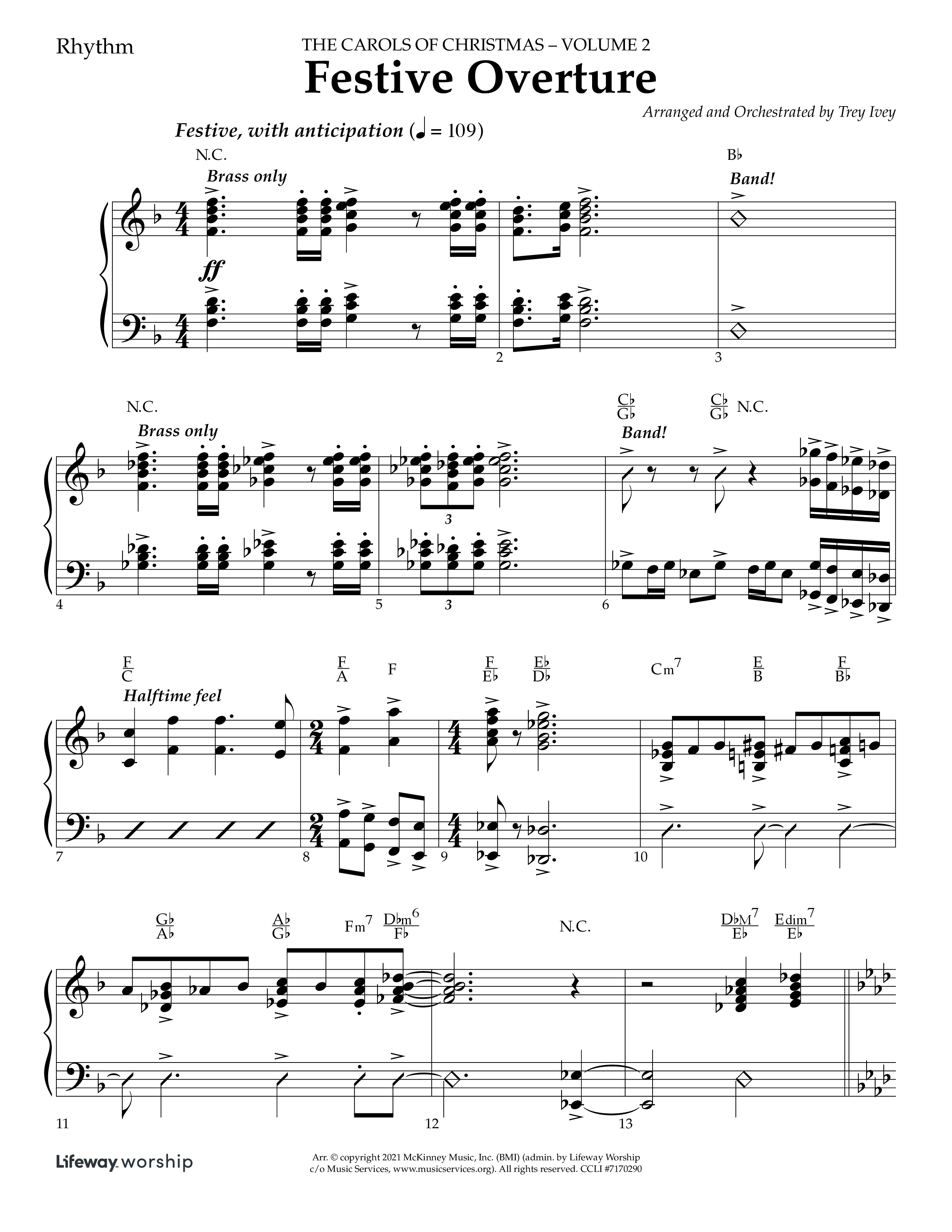 Festive Overture (Instrumental) Rhythm Chart (Lifeway Choral / Arr. Trey Ivey)