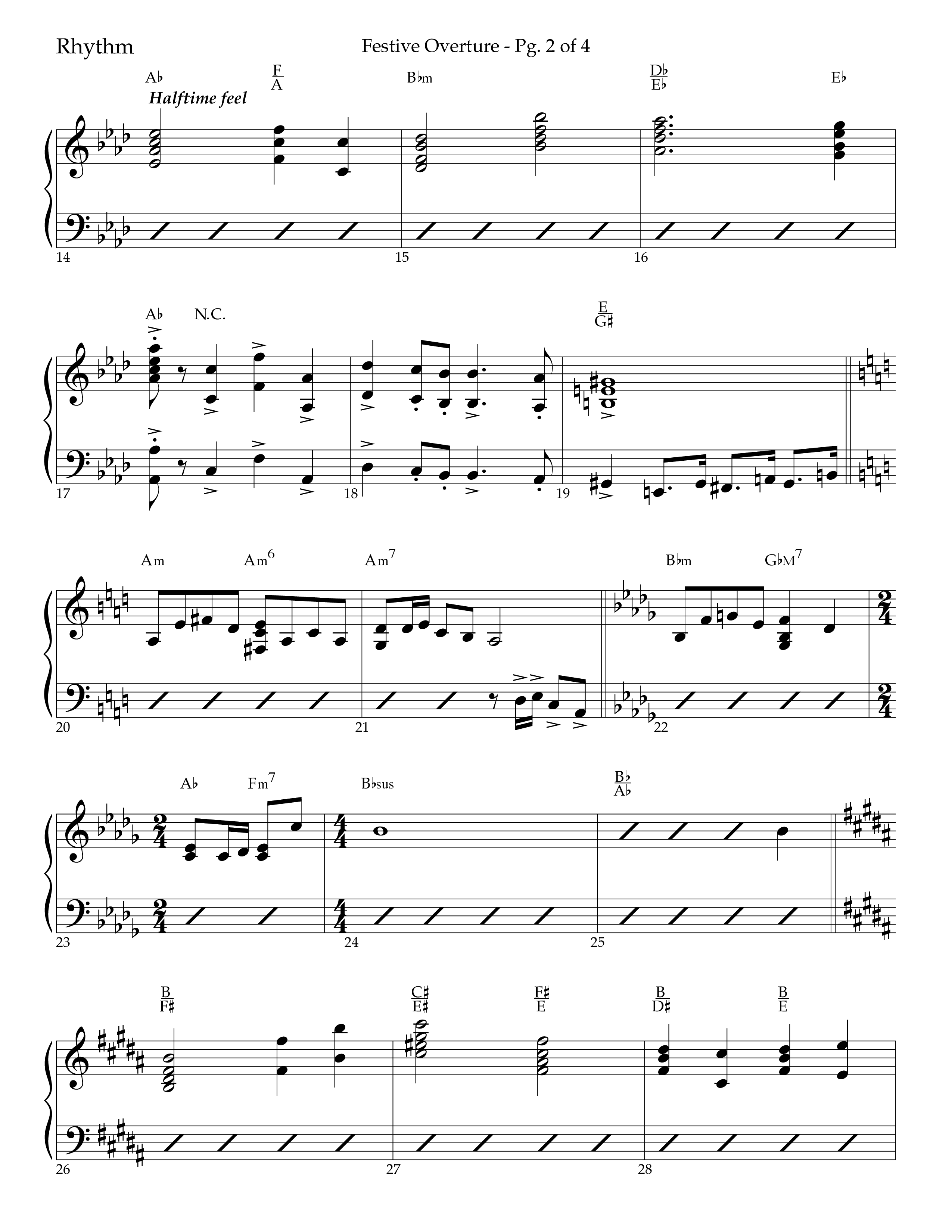 Festive Overture (Instrumental) Rhythm Chart (Lifeway Choral / Arr. Trey Ivey)
