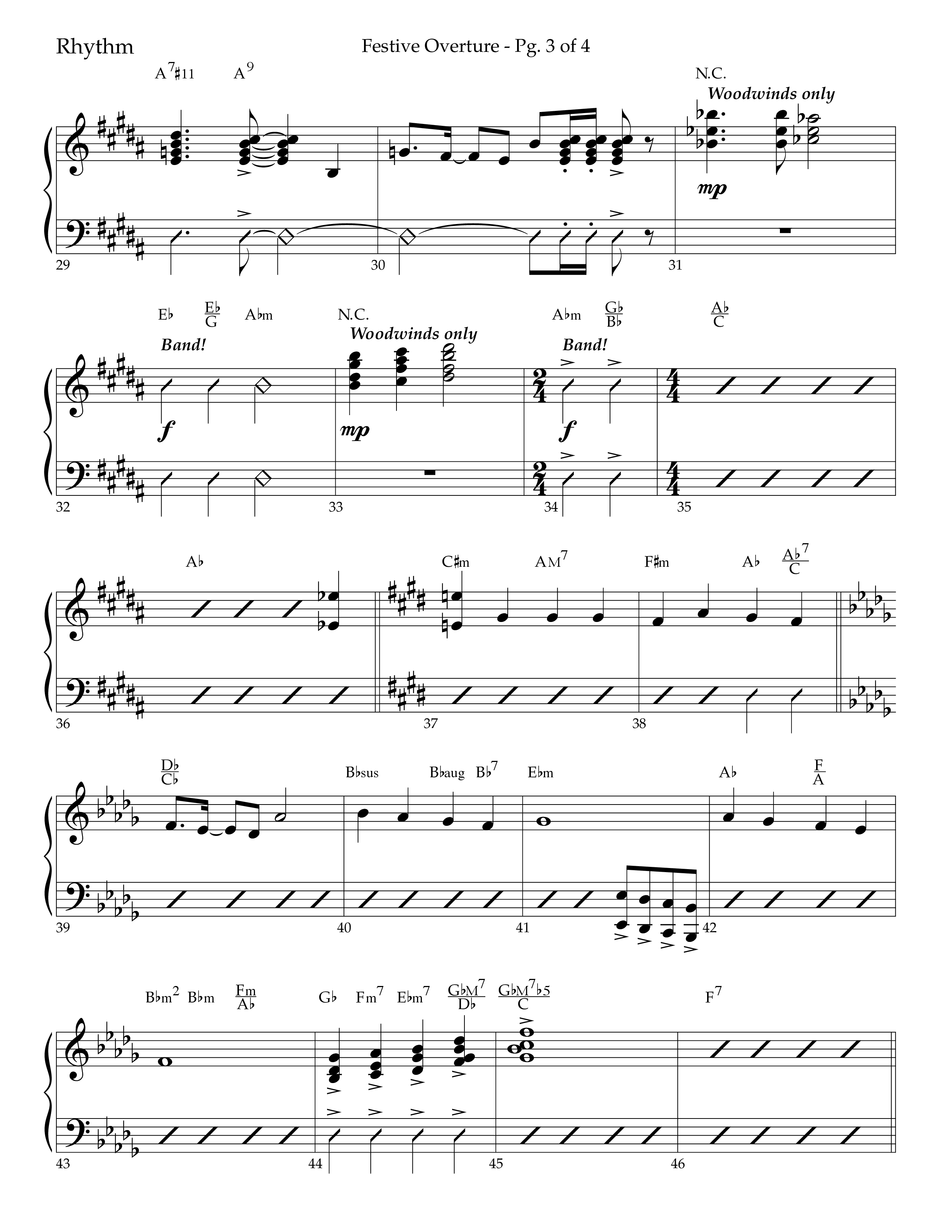 Festive Overture (Instrumental) Rhythm Chart (Lifeway Choral / Arr. Trey Ivey)