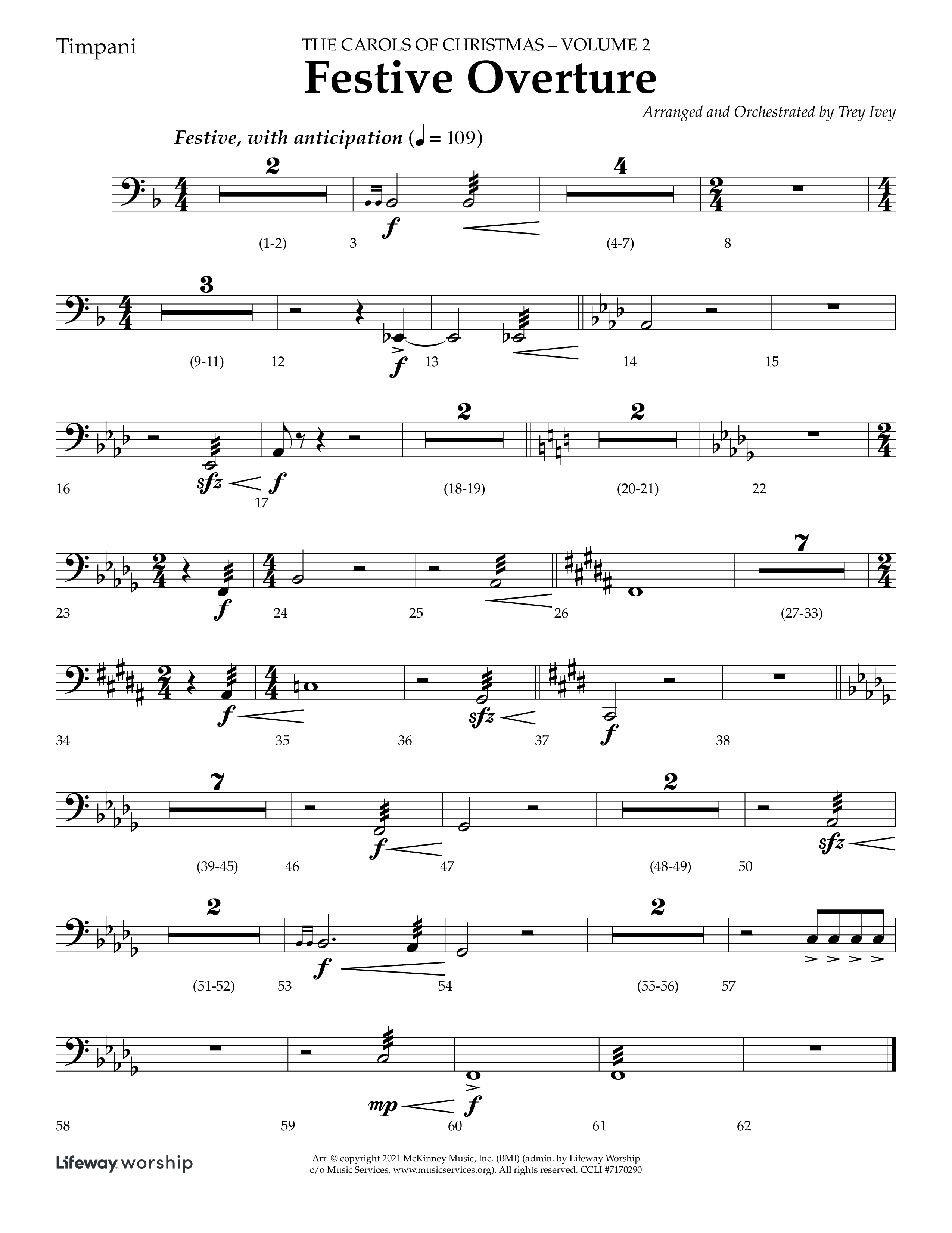 Festive Overture (Instrumental) Timpani (Lifeway Choral / Arr. Trey Ivey)