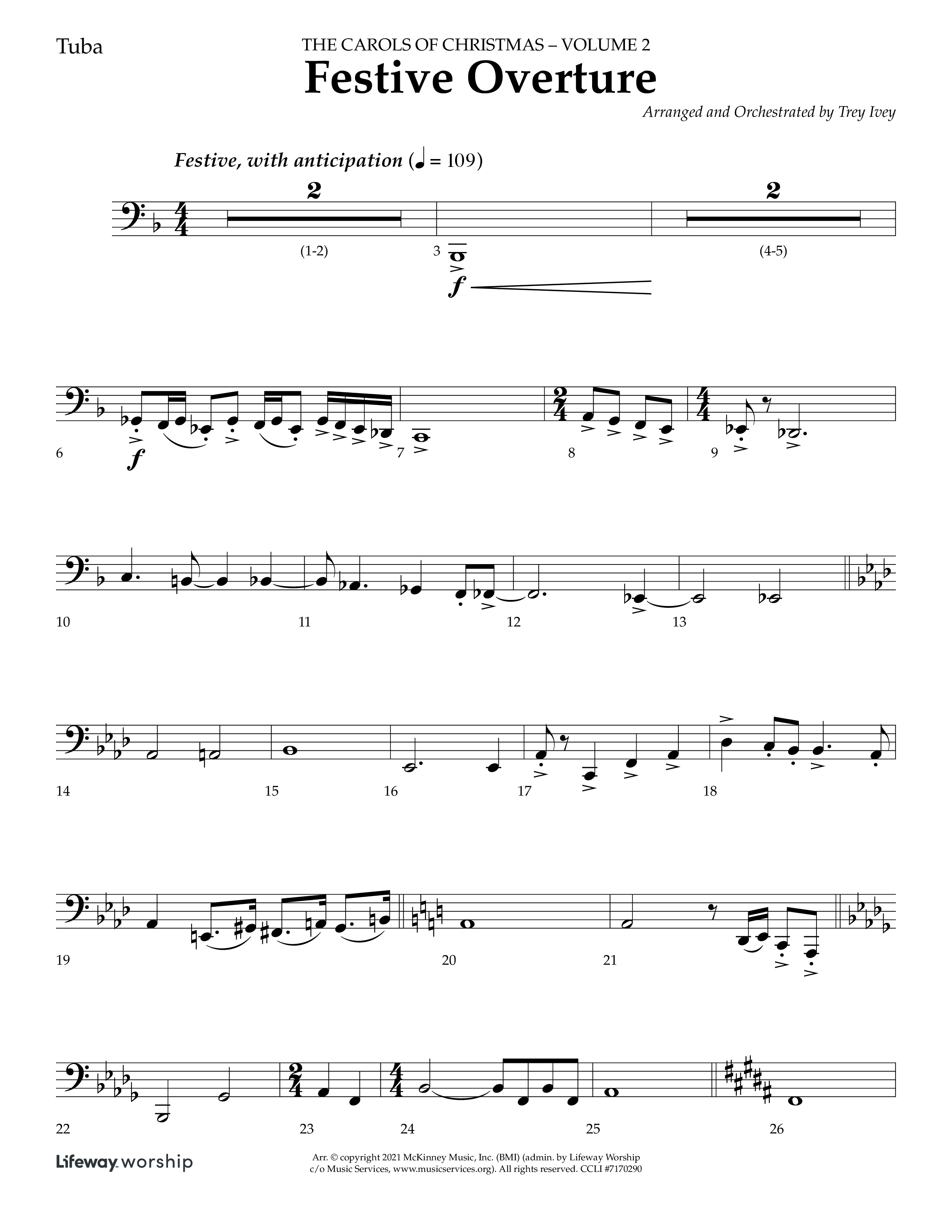 Festive Overture (Instrumental) Tuba (Lifeway Choral / Arr. Trey Ivey)