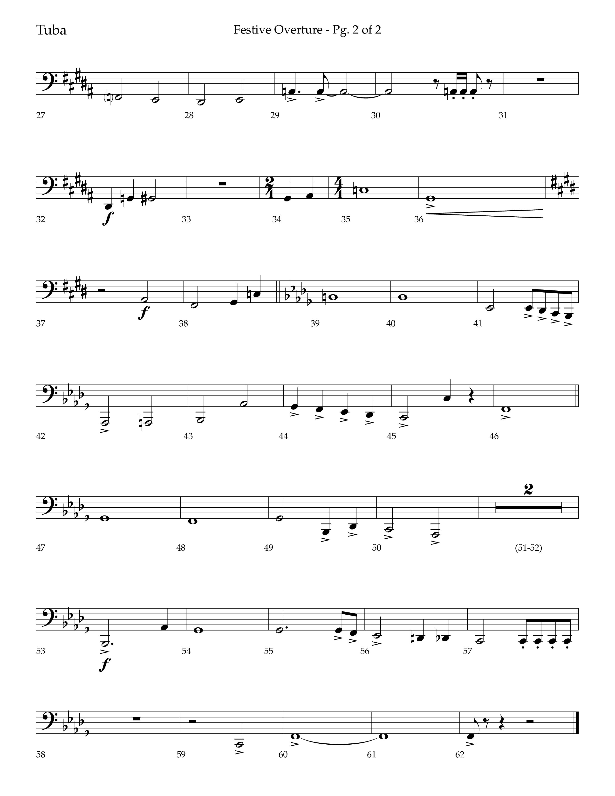 Festive Overture (Instrumental) Tuba (Lifeway Choral / Arr. Trey Ivey)