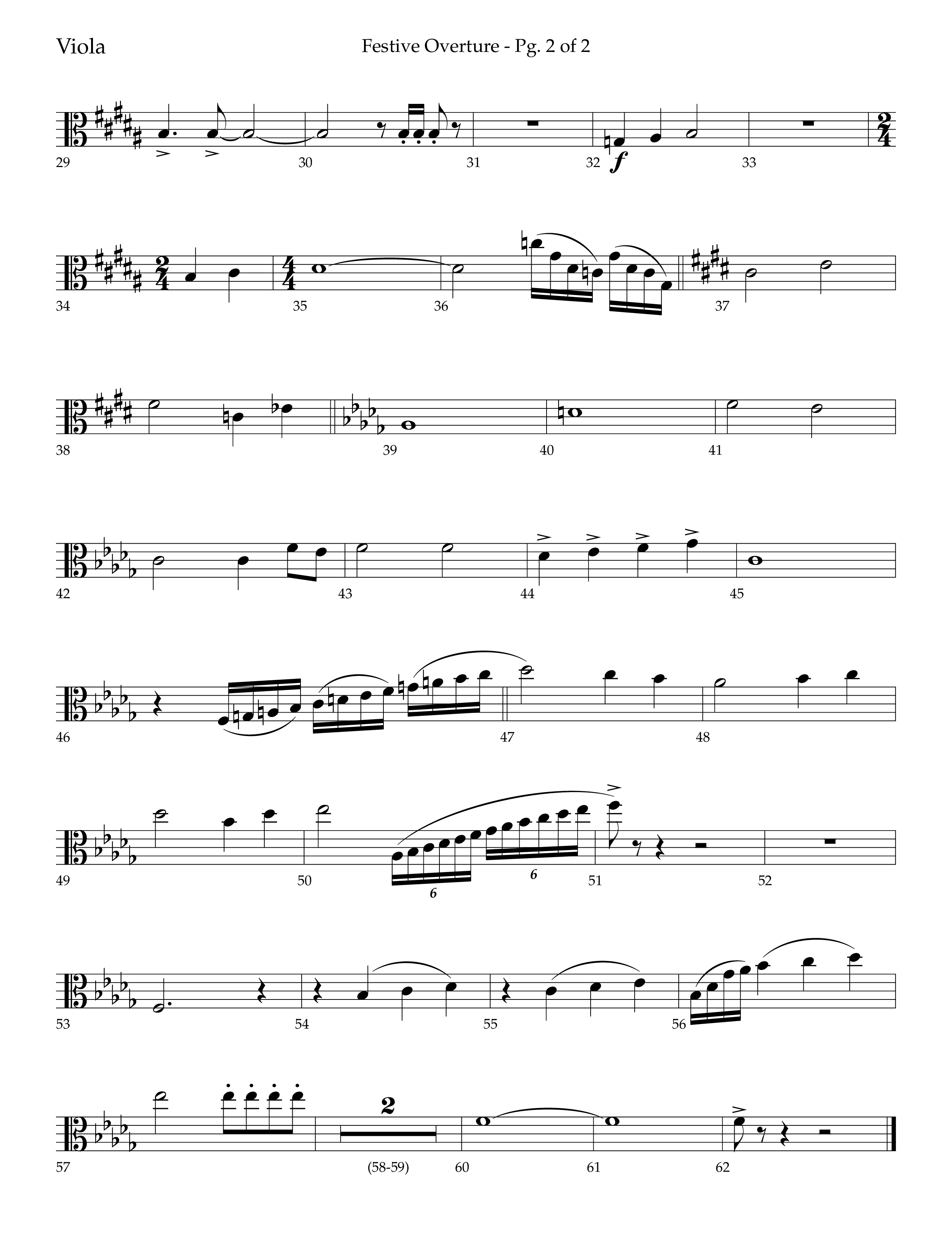 Festive Overture (Instrumental) Viola (Lifeway Choral / Arr. Trey Ivey)