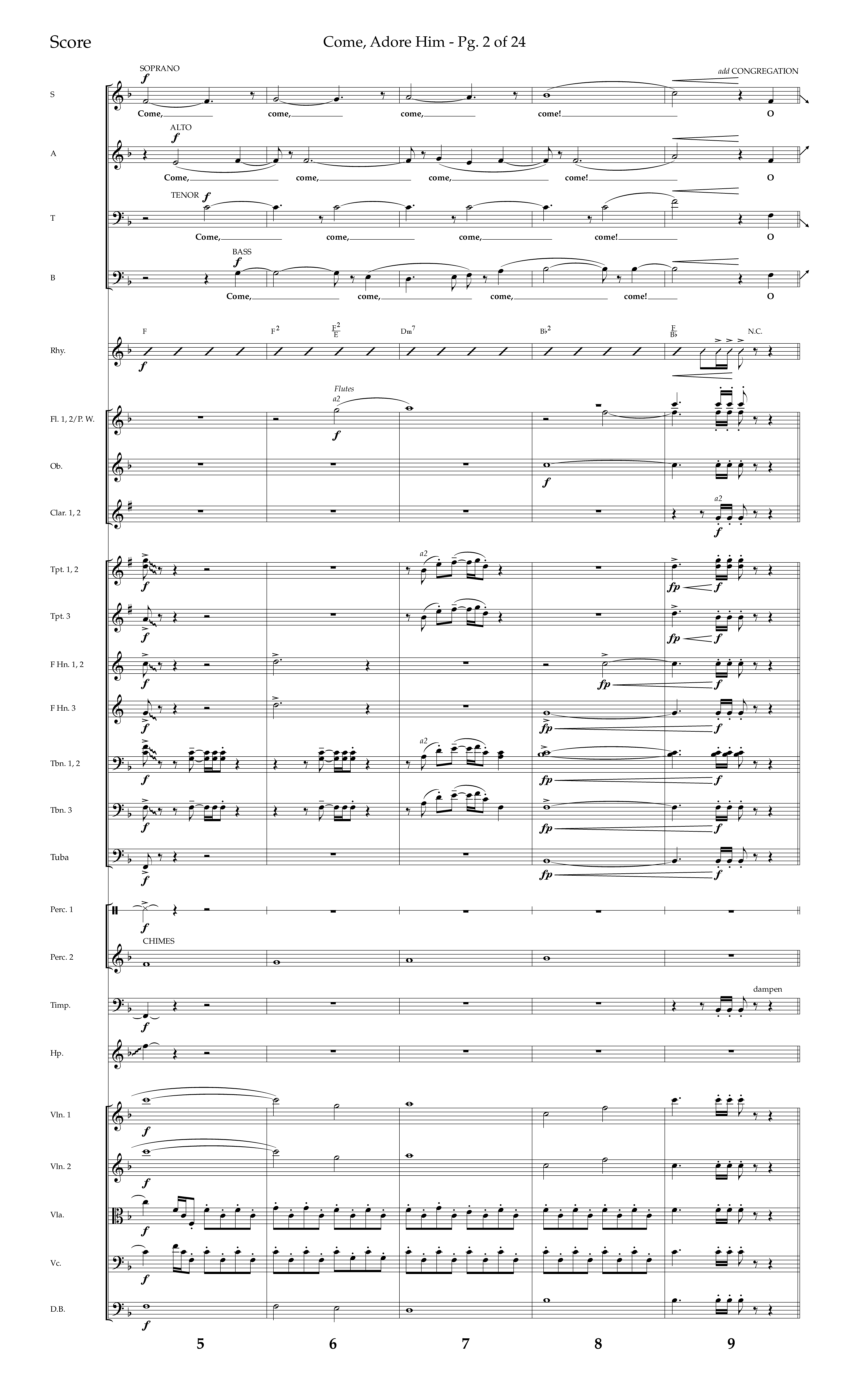 Come Adore Him (with O Come All Ye Faithful, O Come O Come Emmanuel, God Rest Ye Merry Gentlemen) (Choral Anthem SATB) Orchestration (Lifeway Choral / Arr. Trey Ivey)