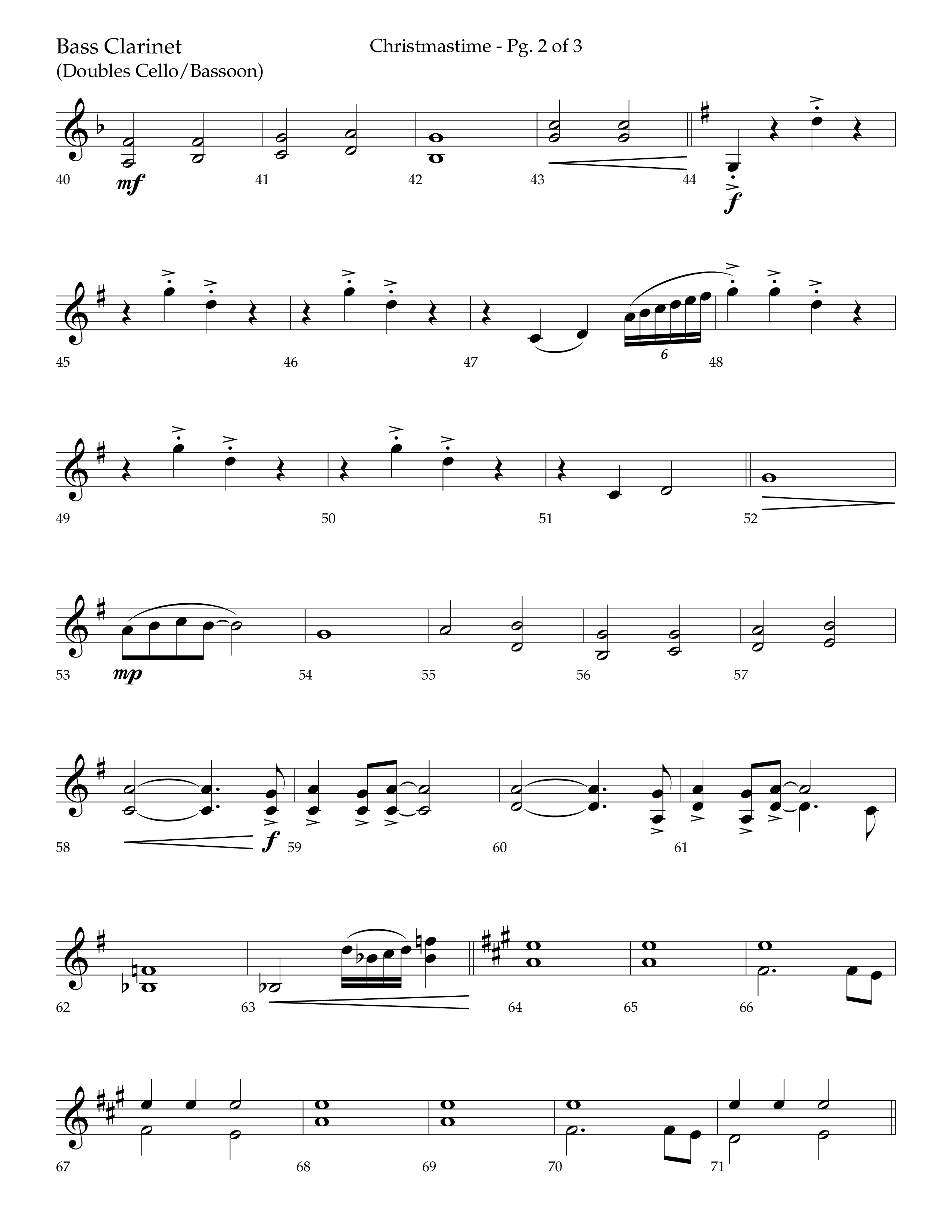 Christmastime (Choral Anthem SATB) Bass Clarinet (Lifeway Choral / Arr. Trey Ivey)