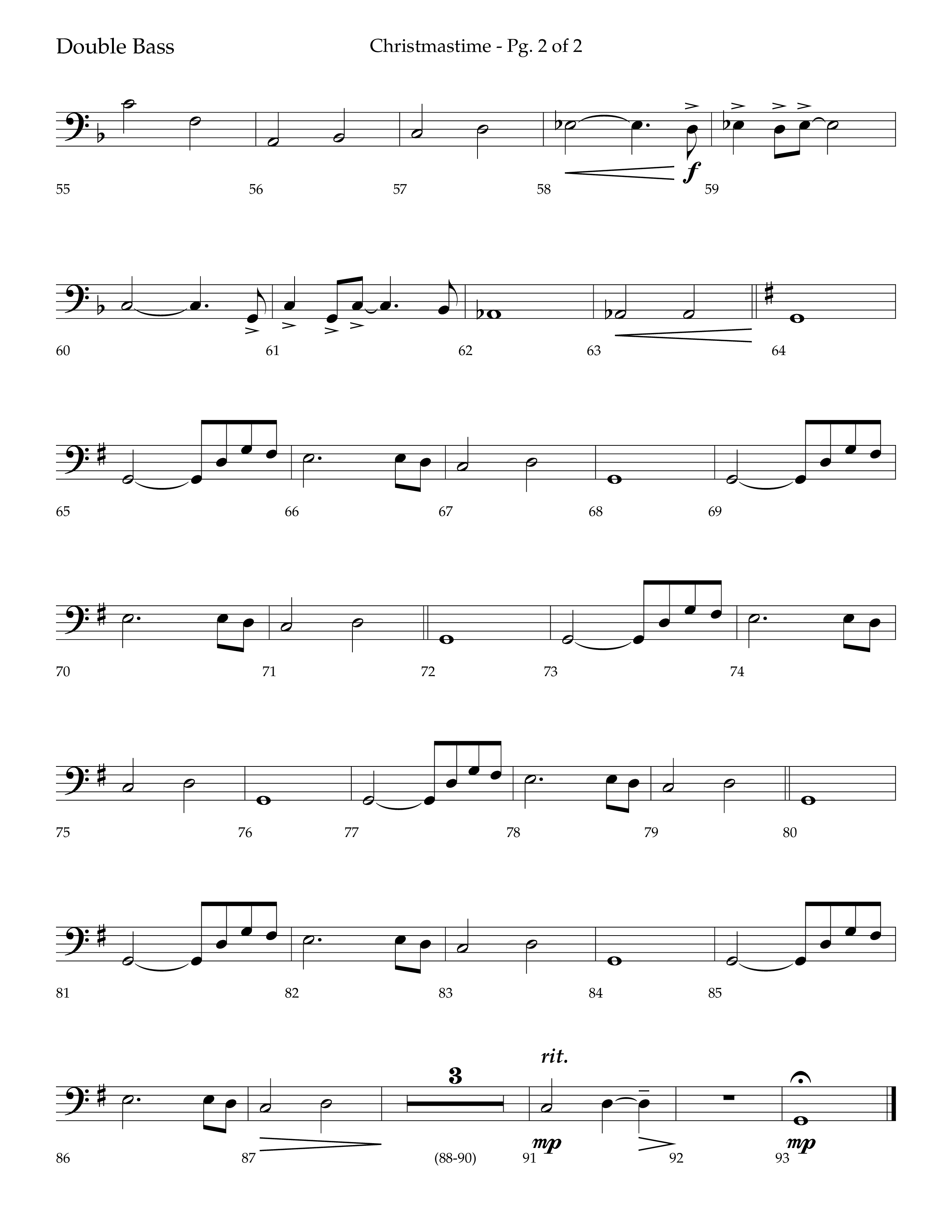 Christmastime (Choral Anthem SATB) Double Bass (Lifeway Choral / Arr. Trey Ivey)