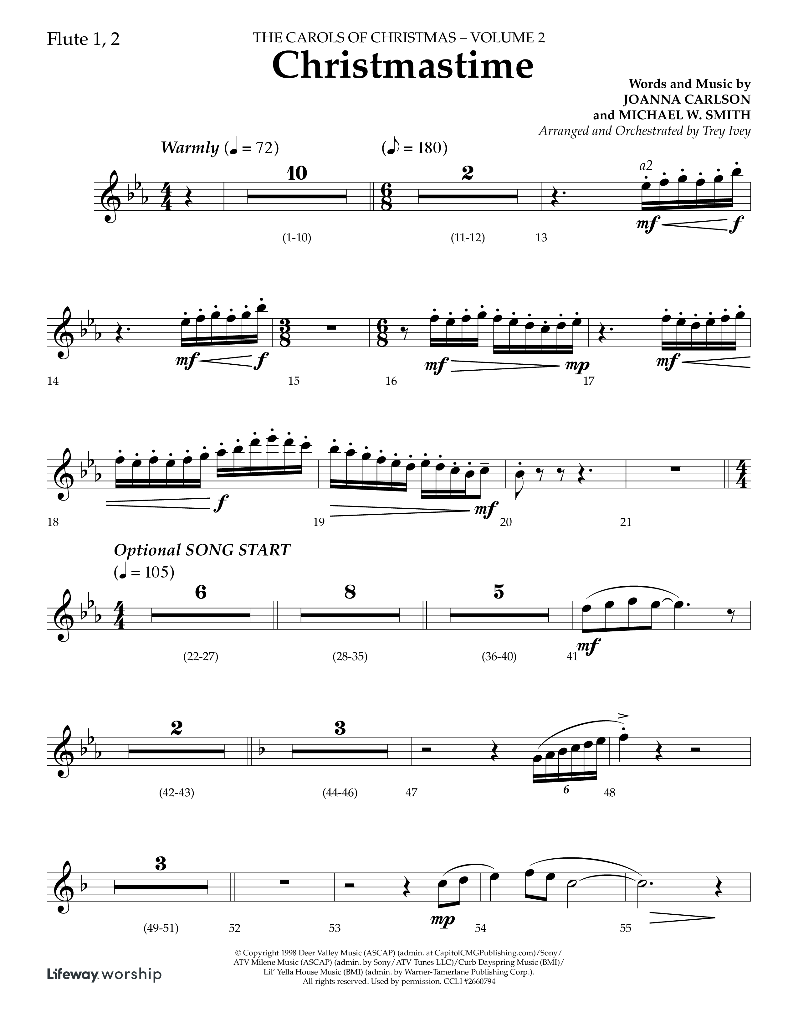 Christmastime (Choral Anthem SATB) Flute 1/2 (Lifeway Choral / Arr. Trey Ivey)