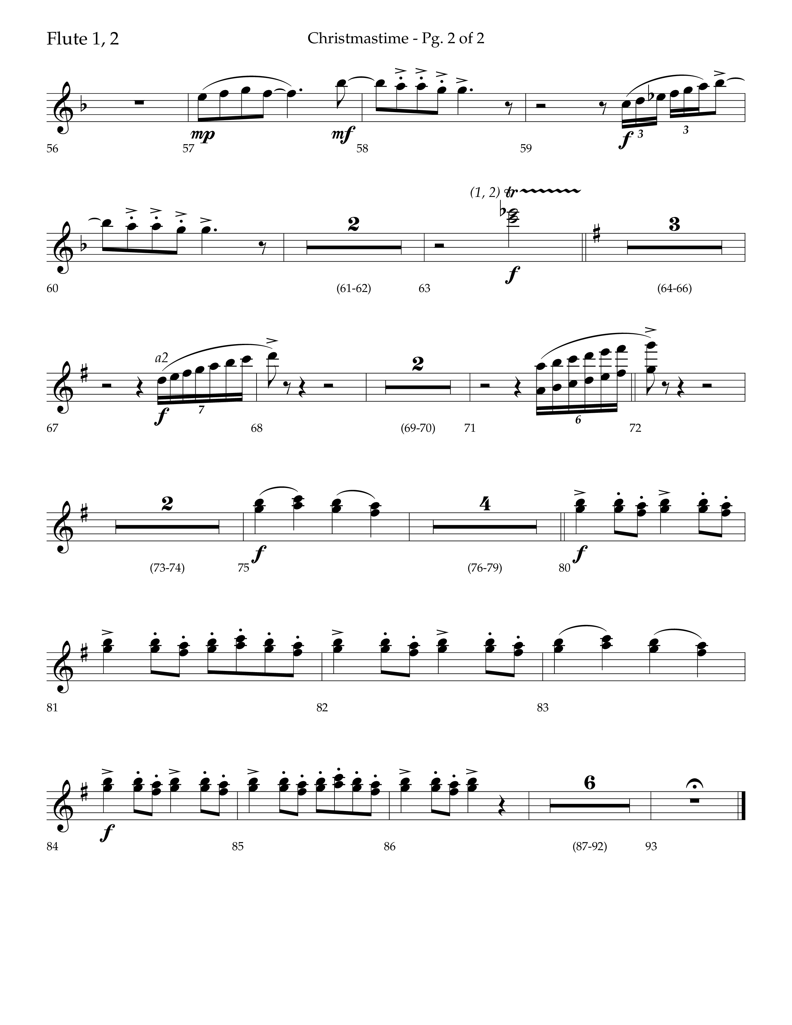 Christmastime (Choral Anthem SATB) Flute 1/2 (Lifeway Choral / Arr. Trey Ivey)