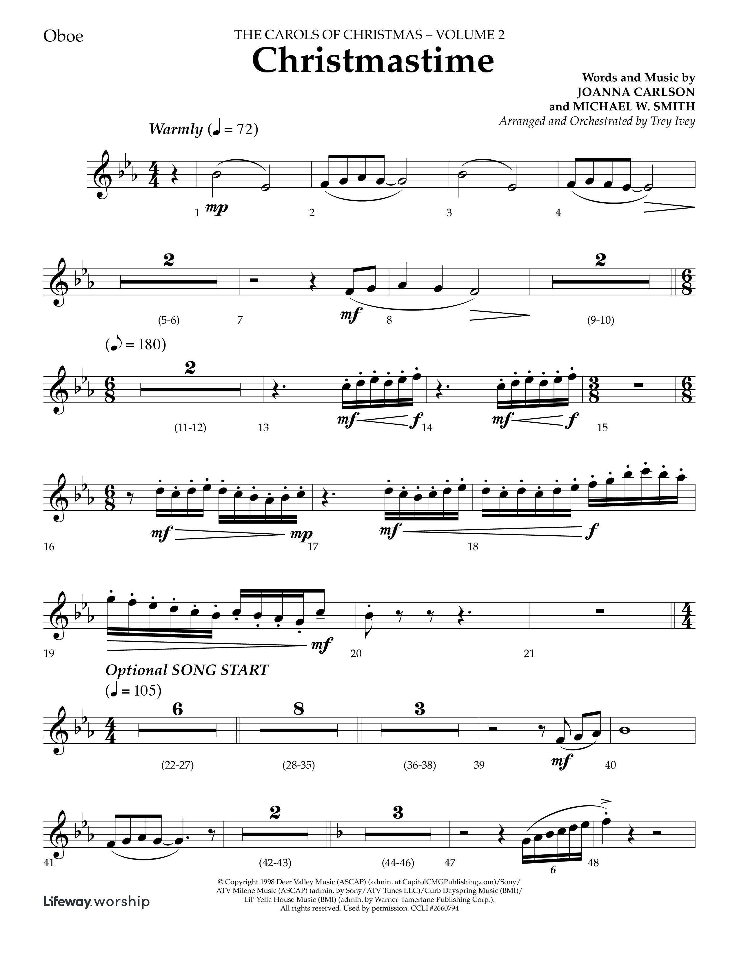 Christmastime (Choral Anthem SATB) Oboe (Lifeway Choral / Arr. Trey Ivey)
