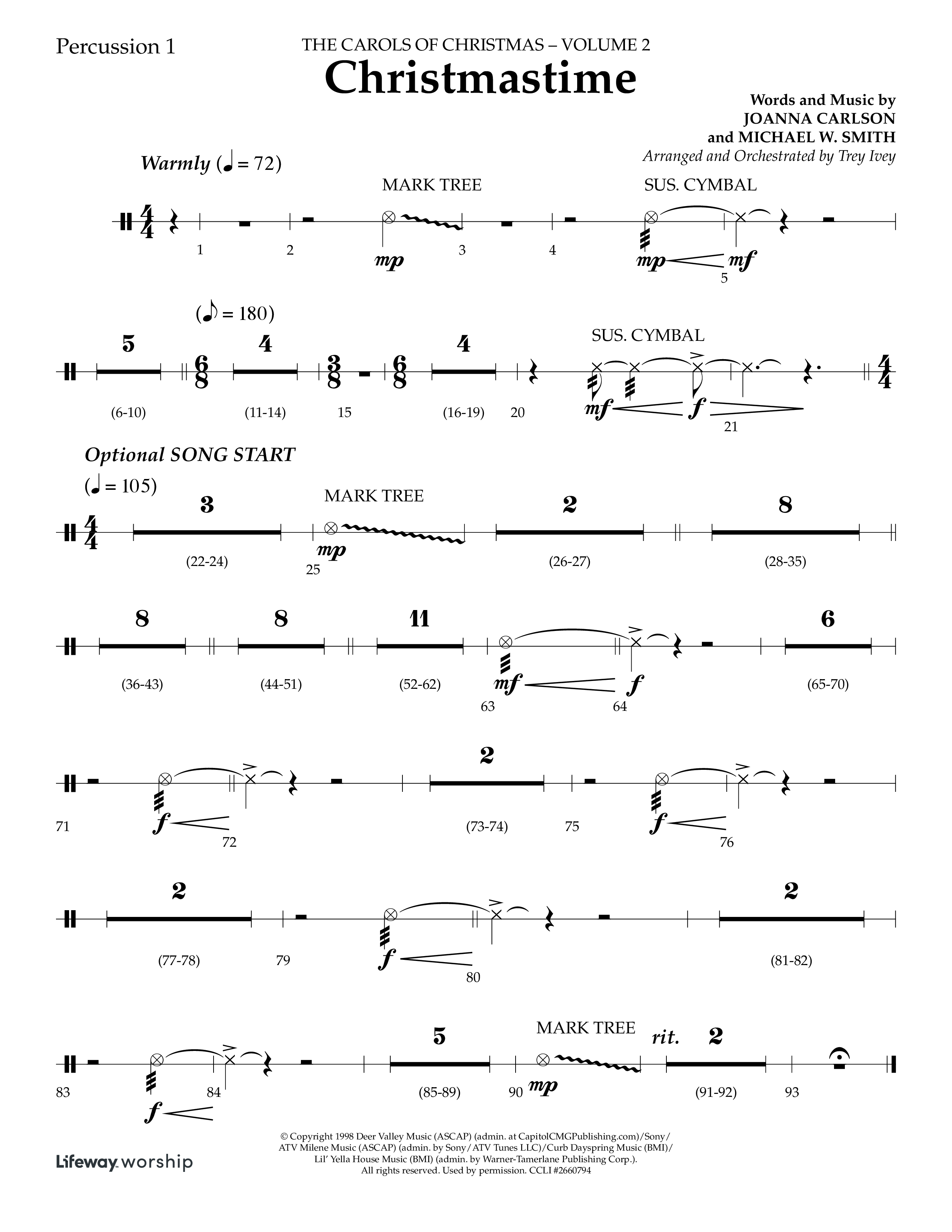Christmastime (Choral Anthem SATB) Percussion (Lifeway Choral / Arr. Trey Ivey)