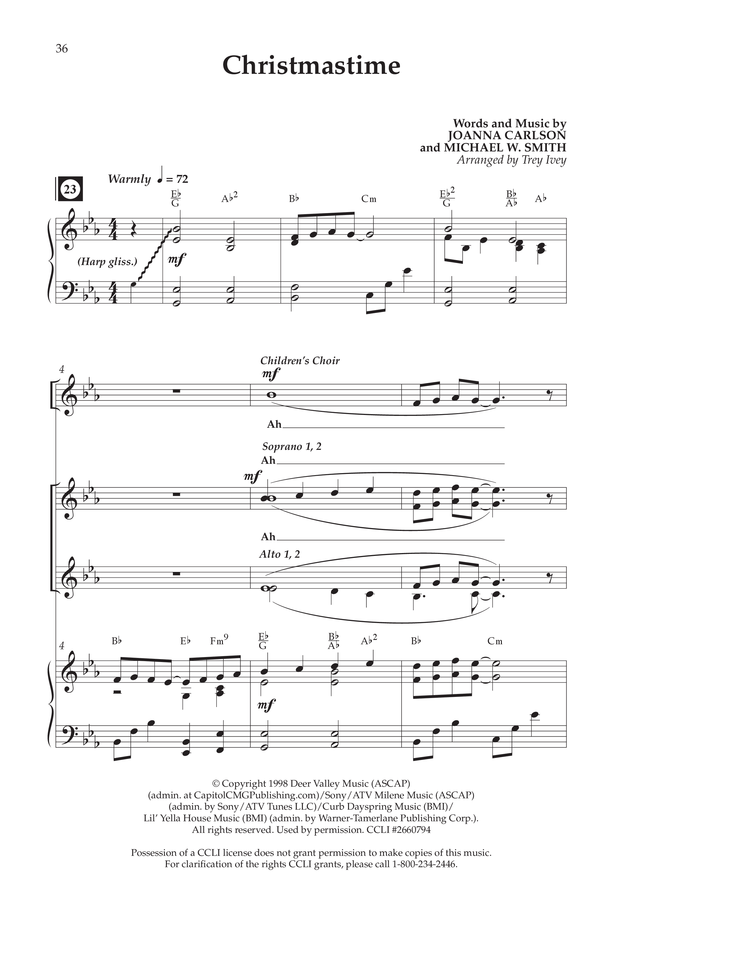 Christmastime (Choral Anthem SATB) Anthem (SATB/Piano) (Lifeway Choral / Arr. Trey Ivey)