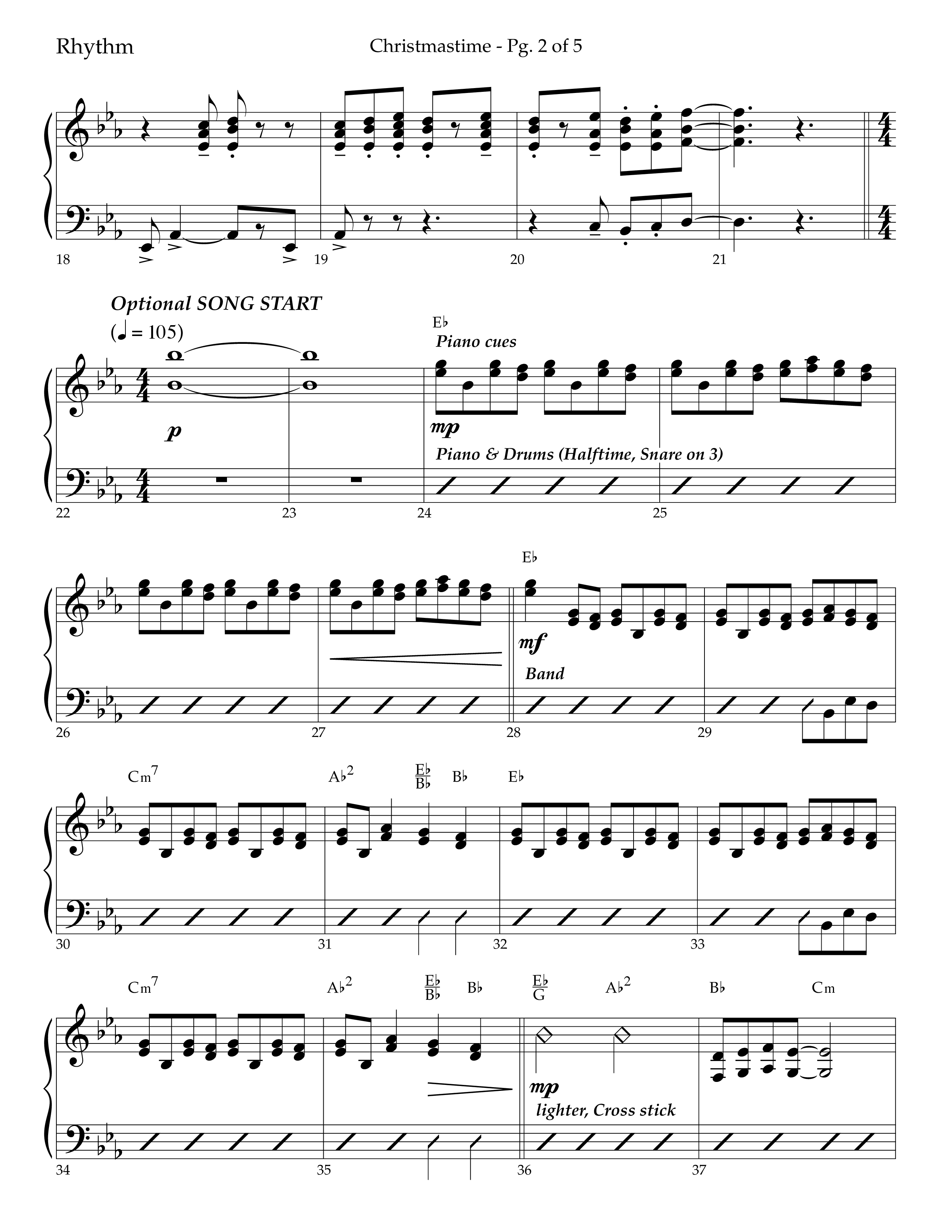 Christmastime (Choral Anthem SATB) Rhythm Chart (Lifeway Choral / Arr. Trey Ivey)