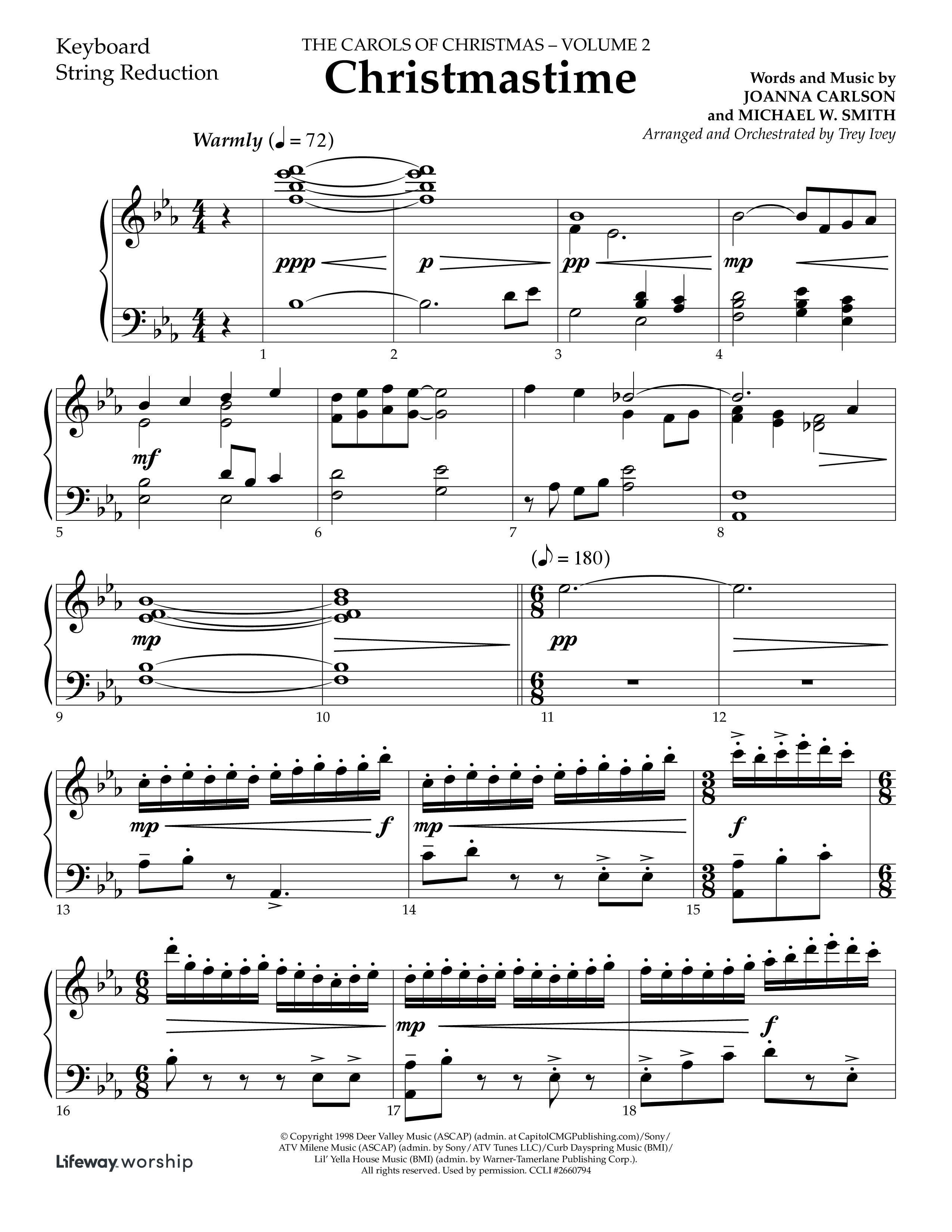 Christmastime (Choral Anthem SATB) String Reduction (Lifeway Choral / Arr. Trey Ivey)