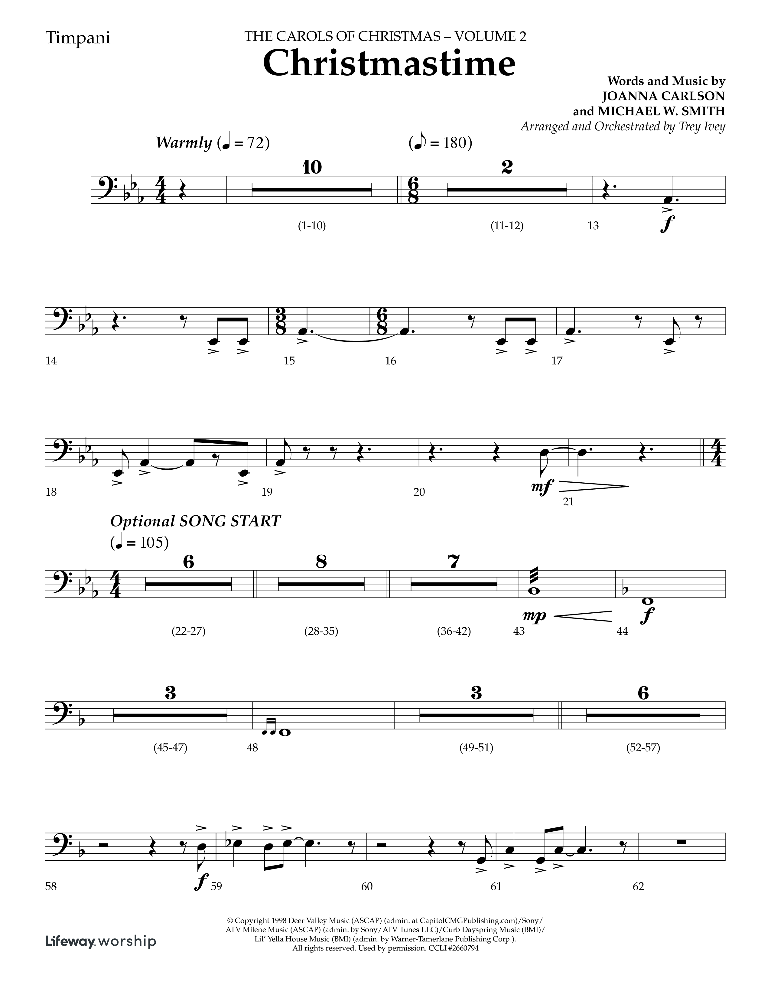 Christmastime (Choral Anthem SATB) Timpani (Lifeway Choral / Arr. Trey Ivey)