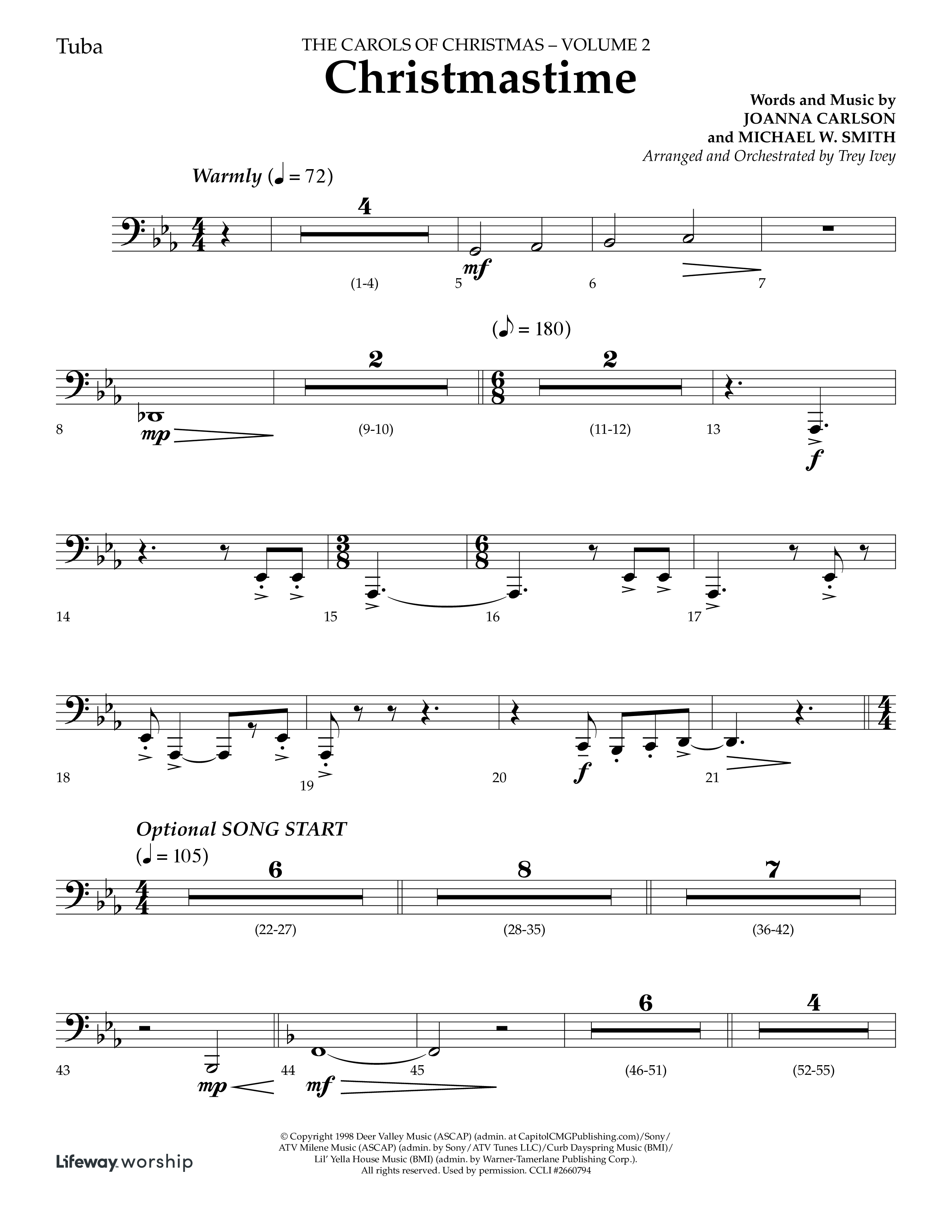 Christmastime (Choral Anthem SATB) Tuba (Lifeway Choral / Arr. Trey Ivey)