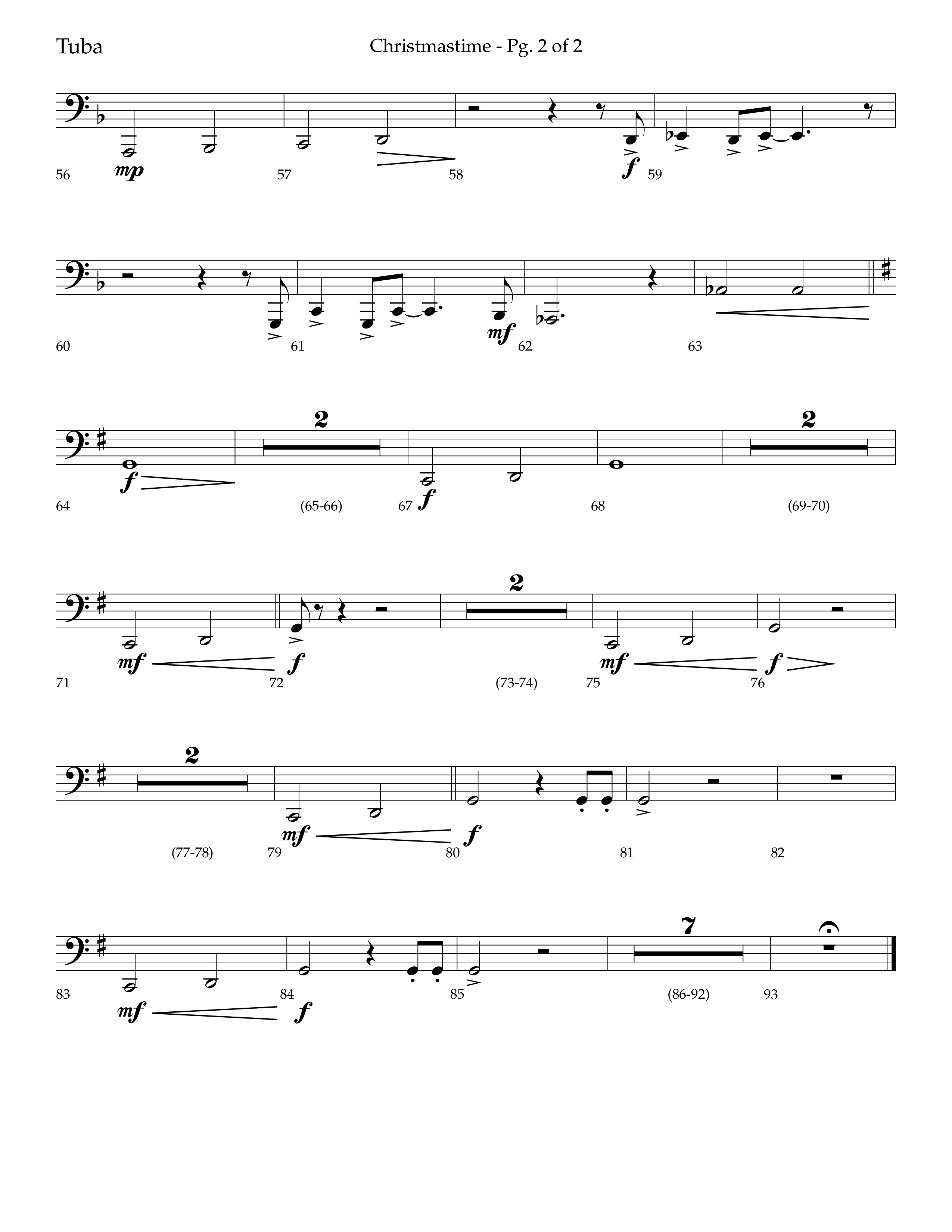 Christmastime (Choral Anthem SATB) Tuba (Lifeway Choral / Arr. Trey Ivey)